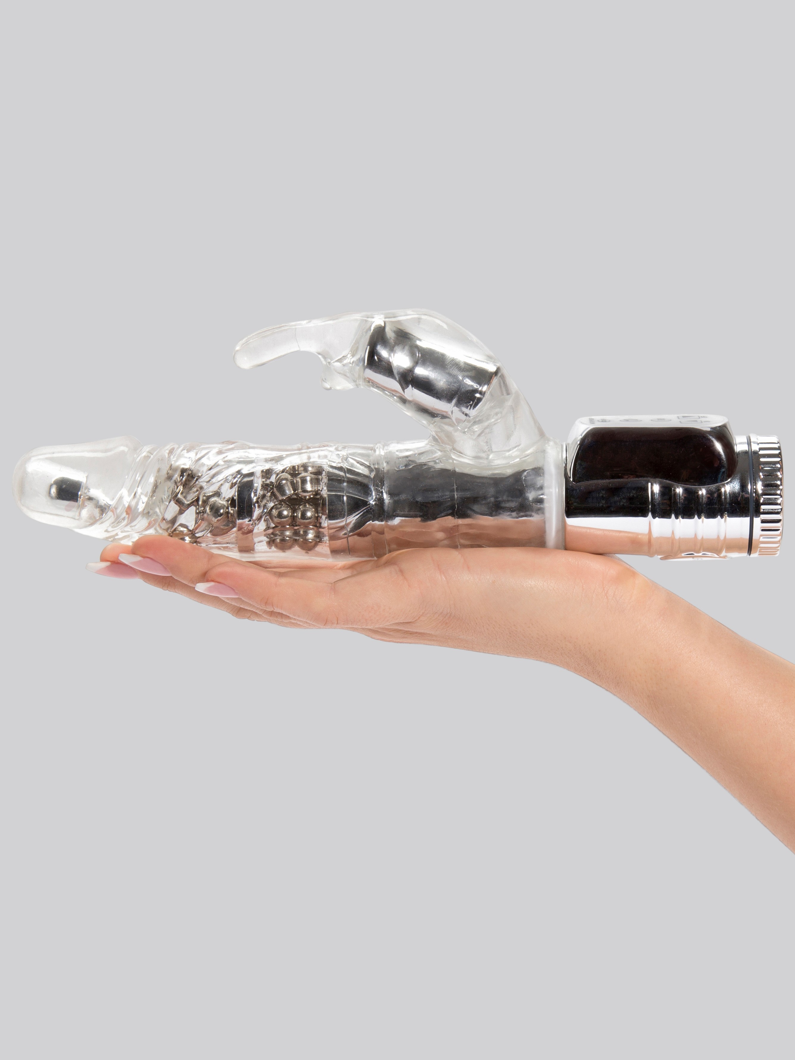 Lovehoney Jessica Rabbit Xtra 10 Function Girthy Rabbit Vibrator, Clear, hi-res