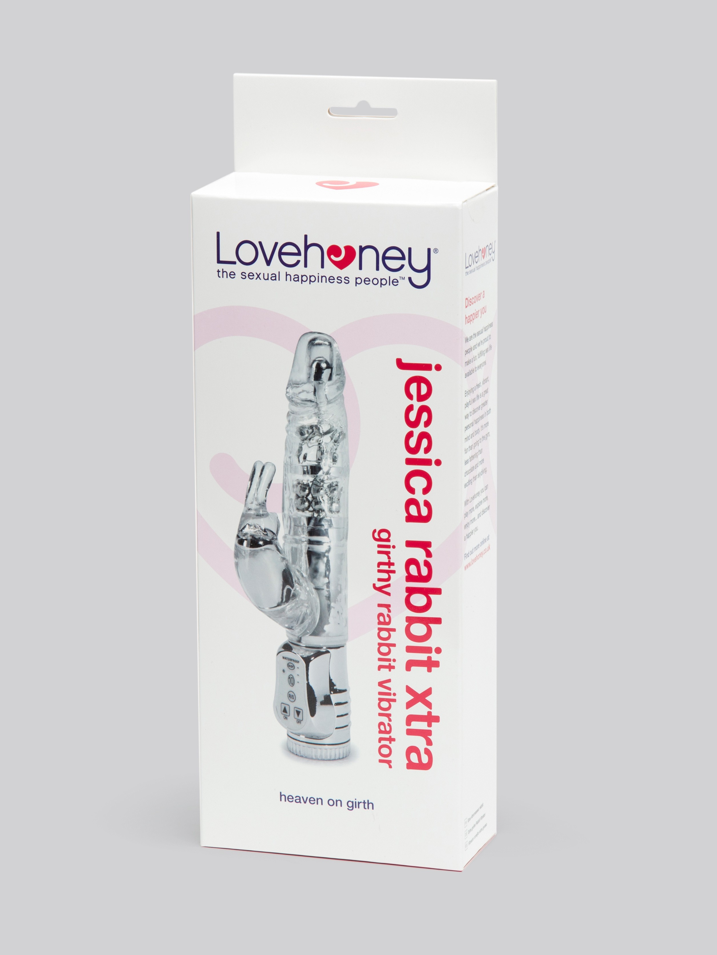 Lovehoney Jessica Rabbit Xtra 10 Function Girthy Rabbit Vibrator, Clear, hi-res