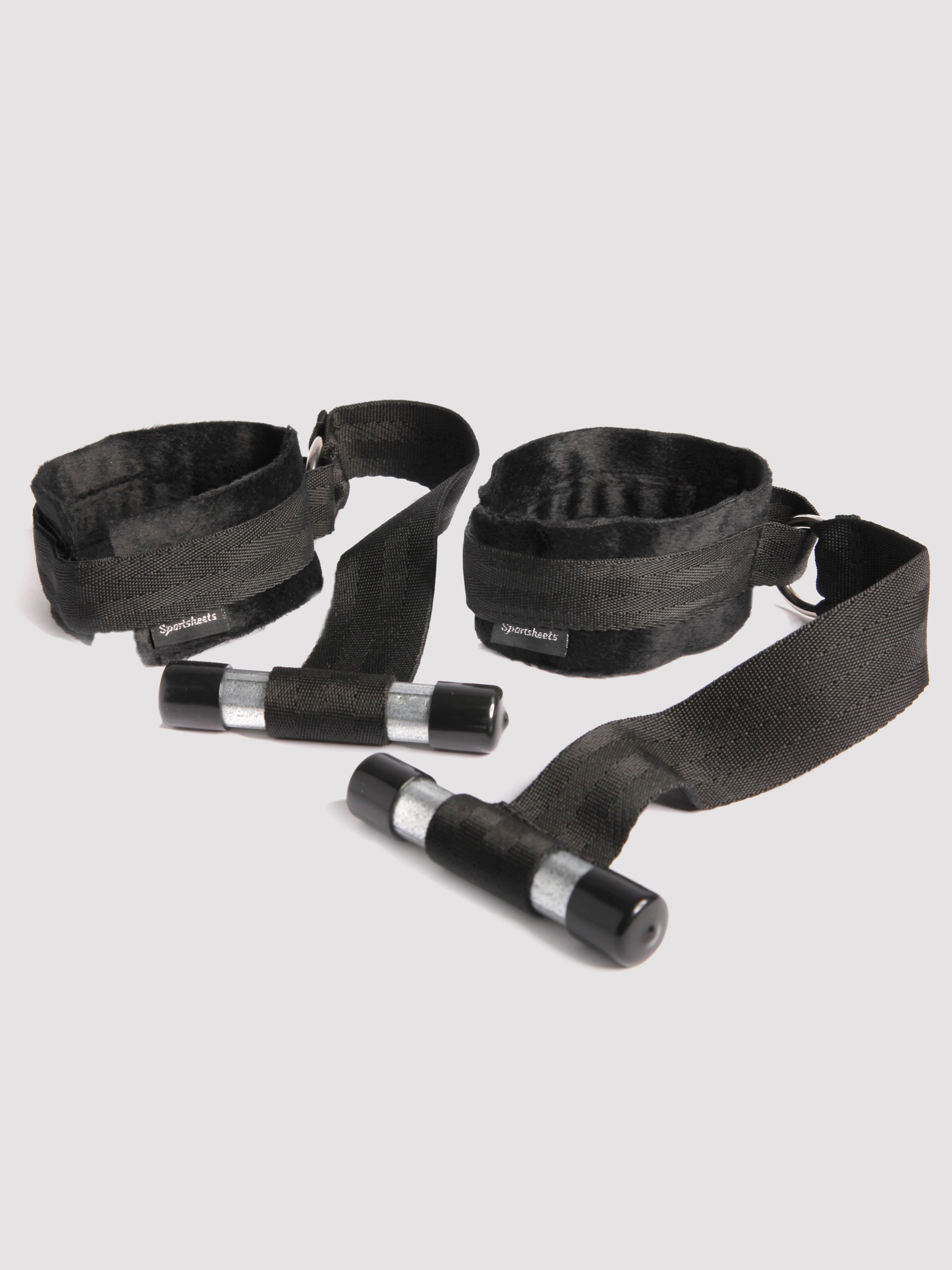 Sportsheets Door Jam Cuffs, Black, hi-res