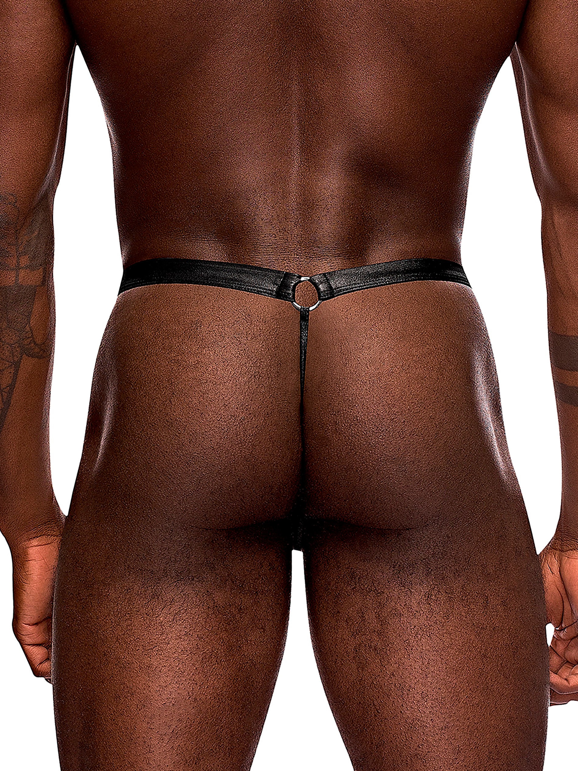 Male Power Jouster Pouch Thong, Black, hi-res