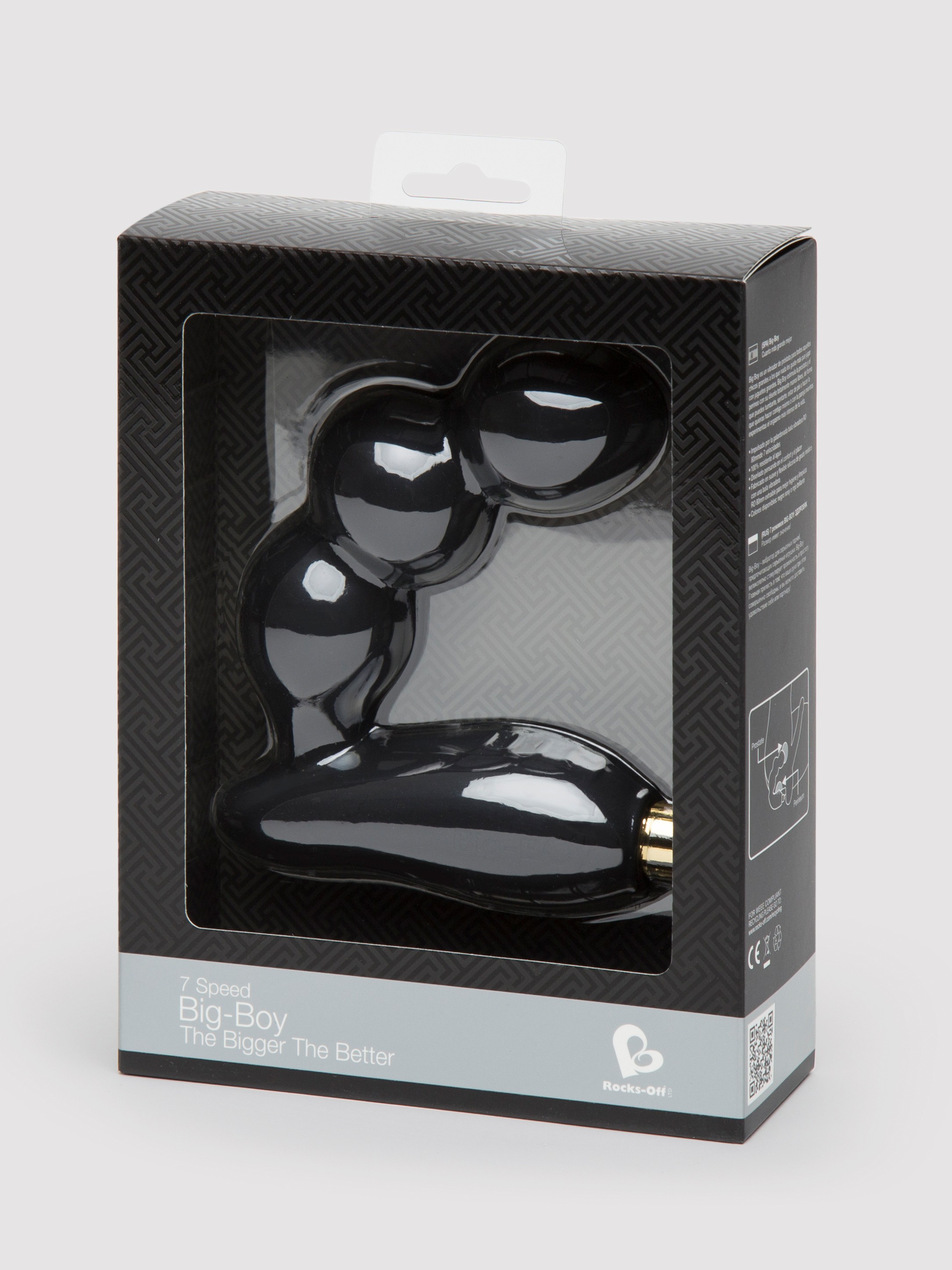 Rocks Off 7 Function Big Boy Vibrating Prostate Massager, Black, hi-res