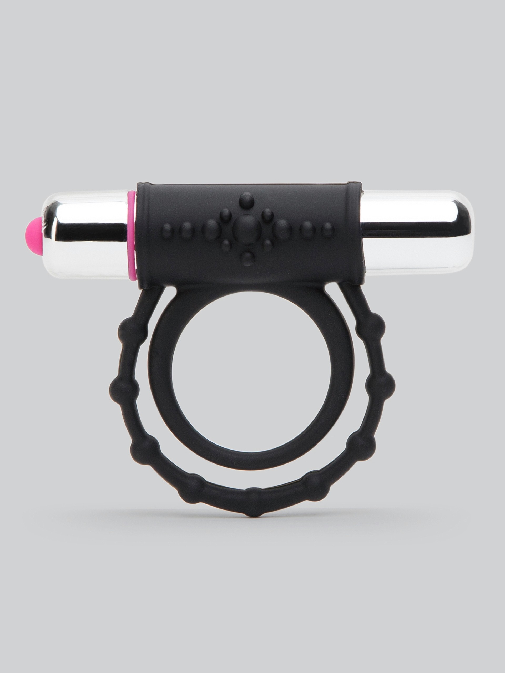 Lovehoney Twin Silicone Vibrating Cock Ring, Black, hi-res