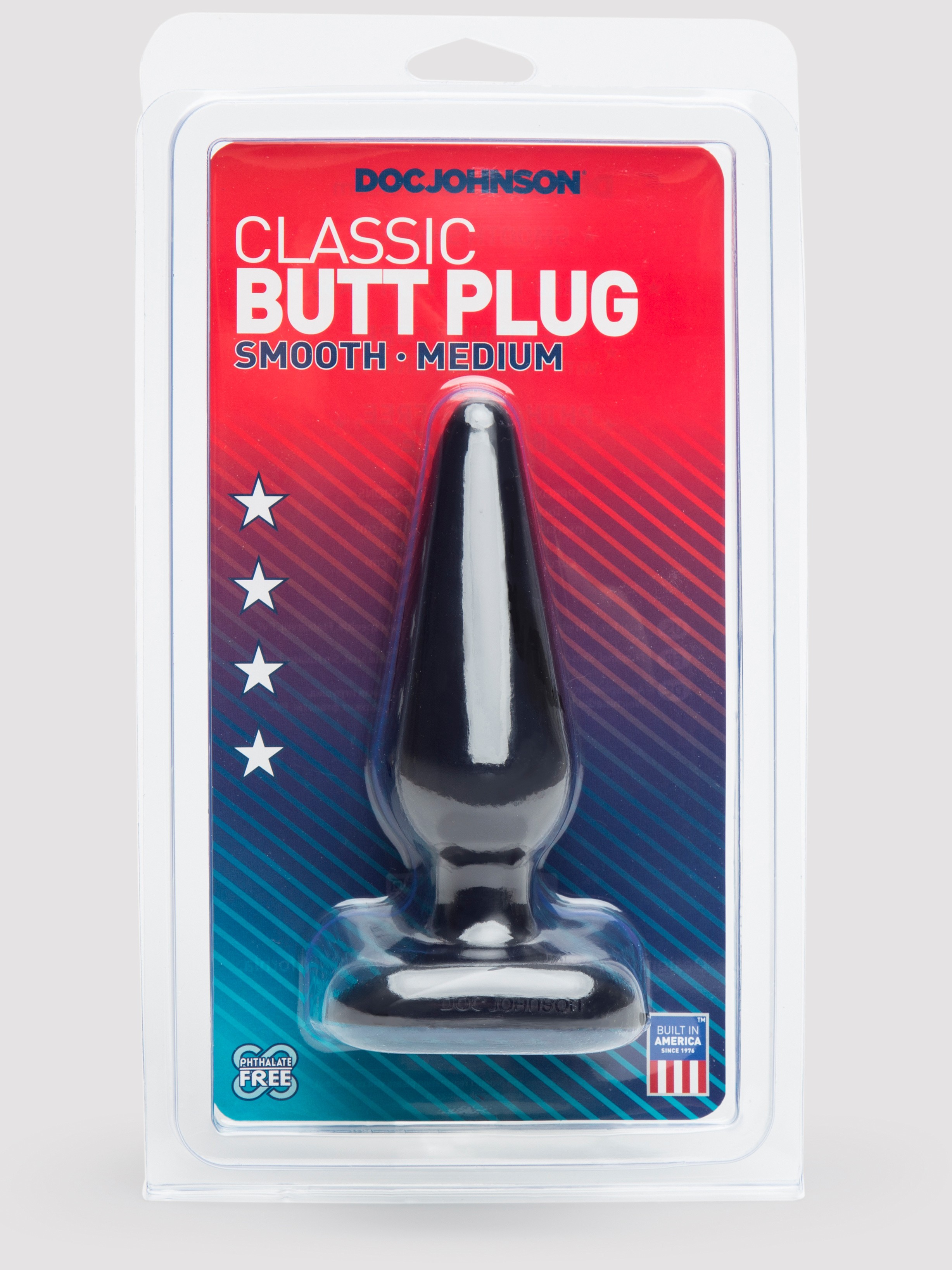 Doc Johnson Medium Black Butt Plug, Black, hi-res