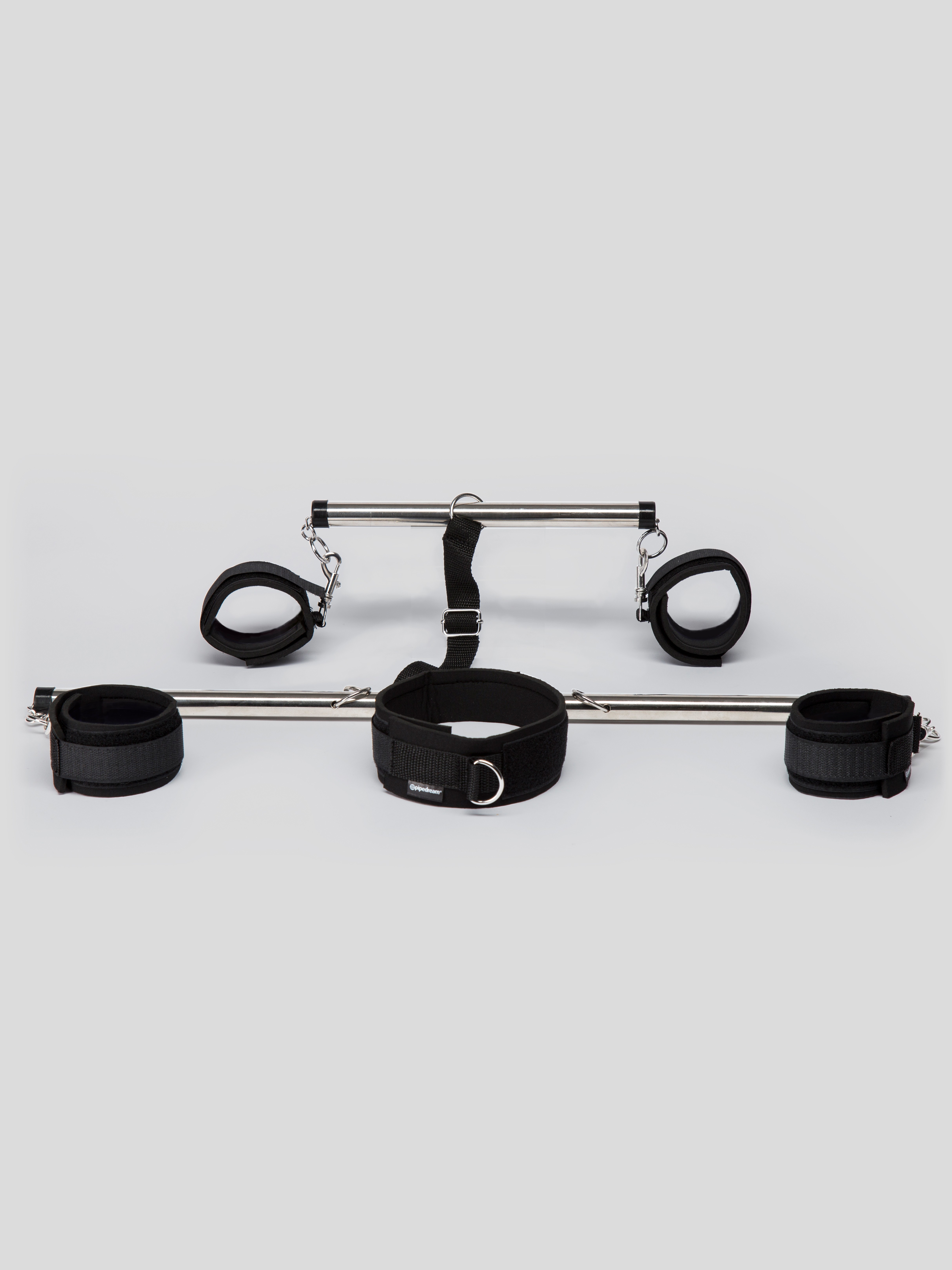 Fetish Fantasy 24 Inch Spreader Bar and Handcuff Set, Silver, hi-res