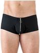 Male Power Wet Look Zipper Shorts, Black, hi-res