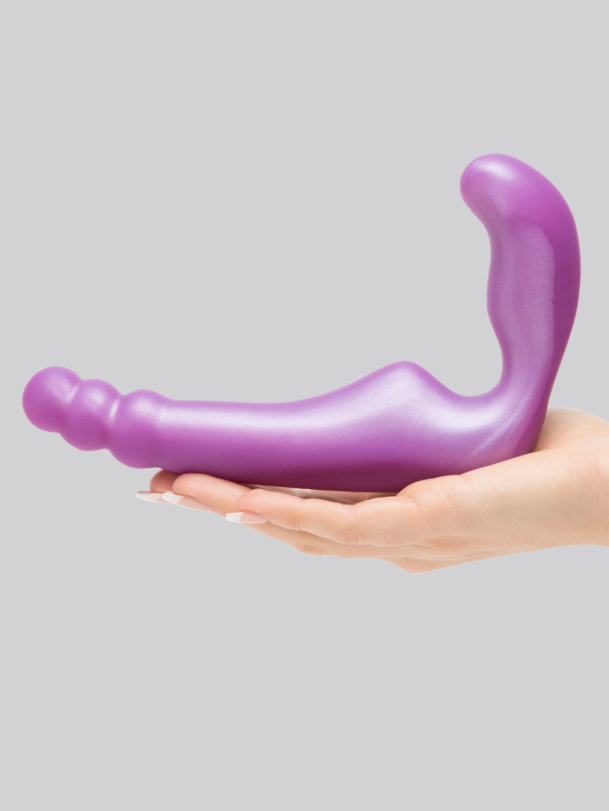 Doc Johnson Platinum The Gal Pal Strapless Strap-On Double Dildo 5 Inch, Purple, hi-res