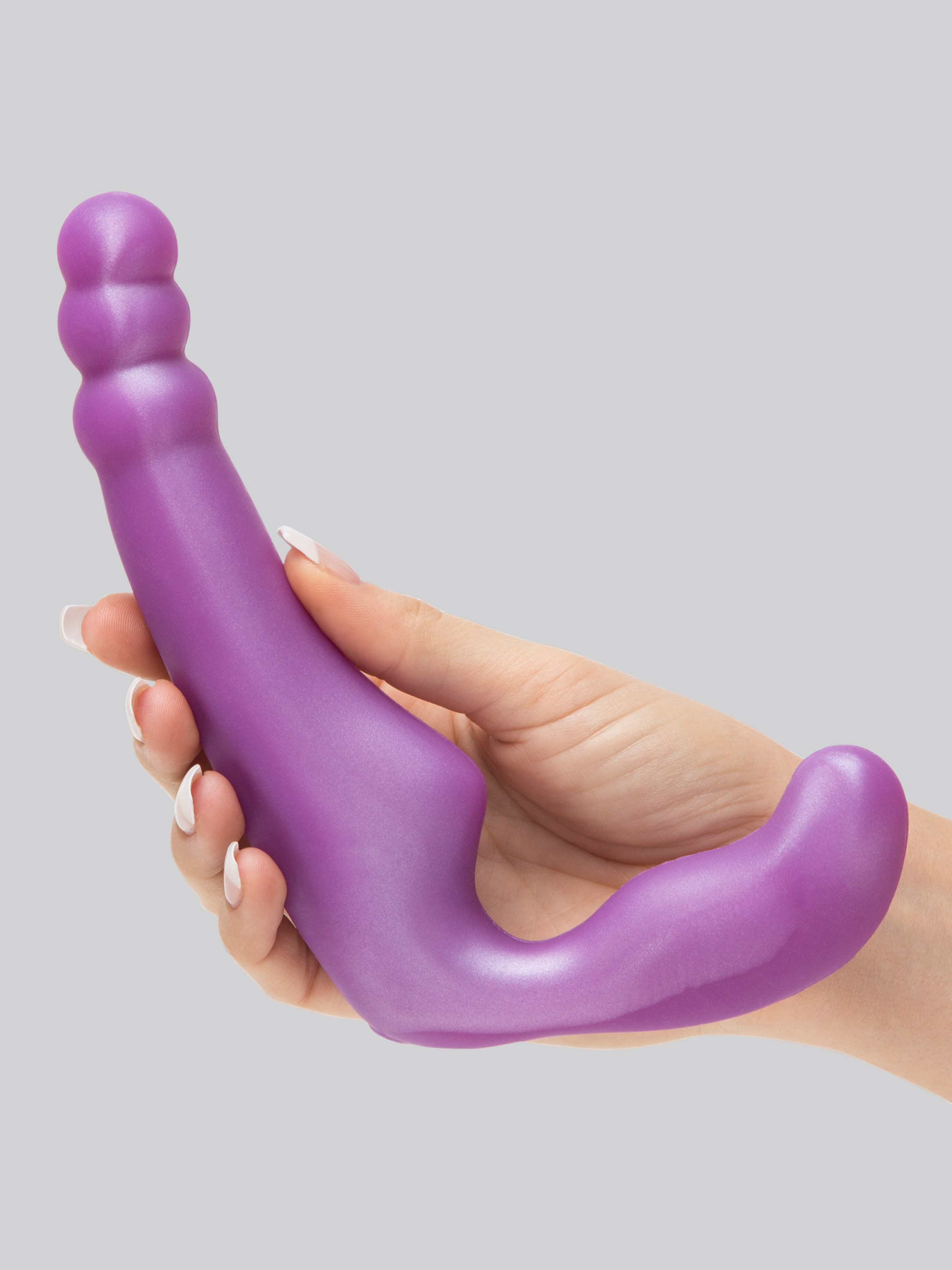 Doc Johnson Platinum The Gal Pal Strapless Strap-On Double Dildo 5 Inch, Purple, hi-res