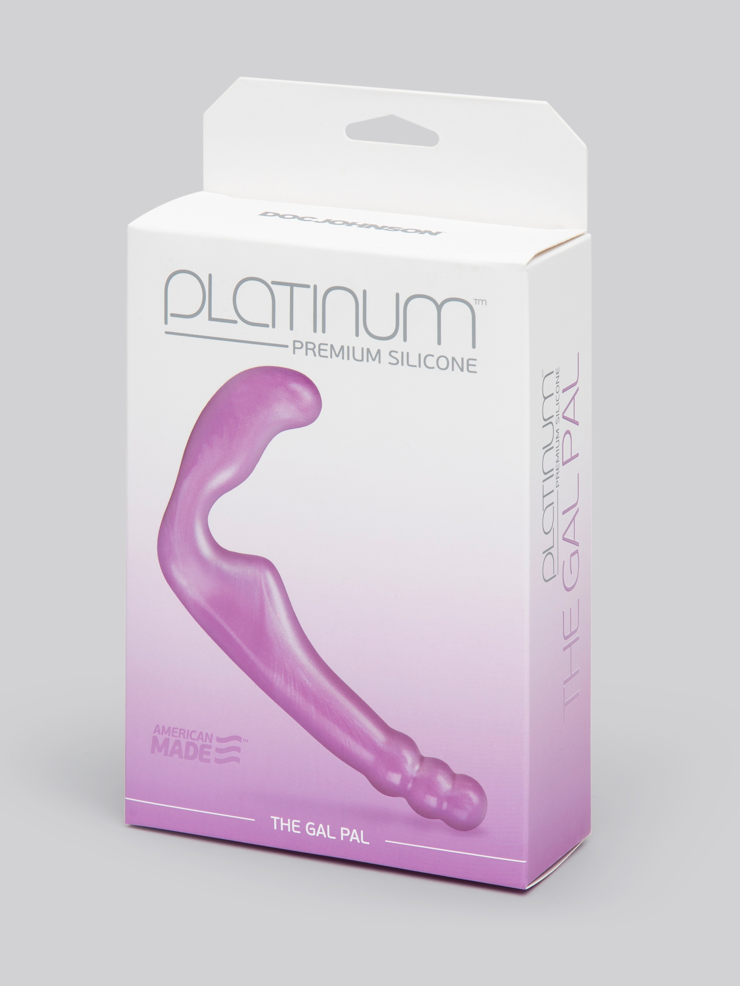 Doc Johnson Platinum The Gal Pal Strapless Strap-On Double Dildo 5 Inch, Purple, hi-res