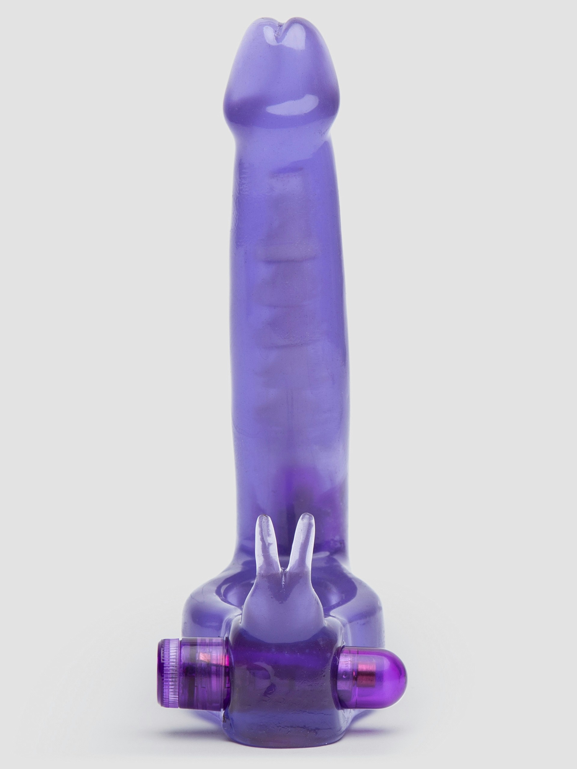 Double Penetration Strap-On Vibrating Rabbit Cock Ring, Purple, hi-res