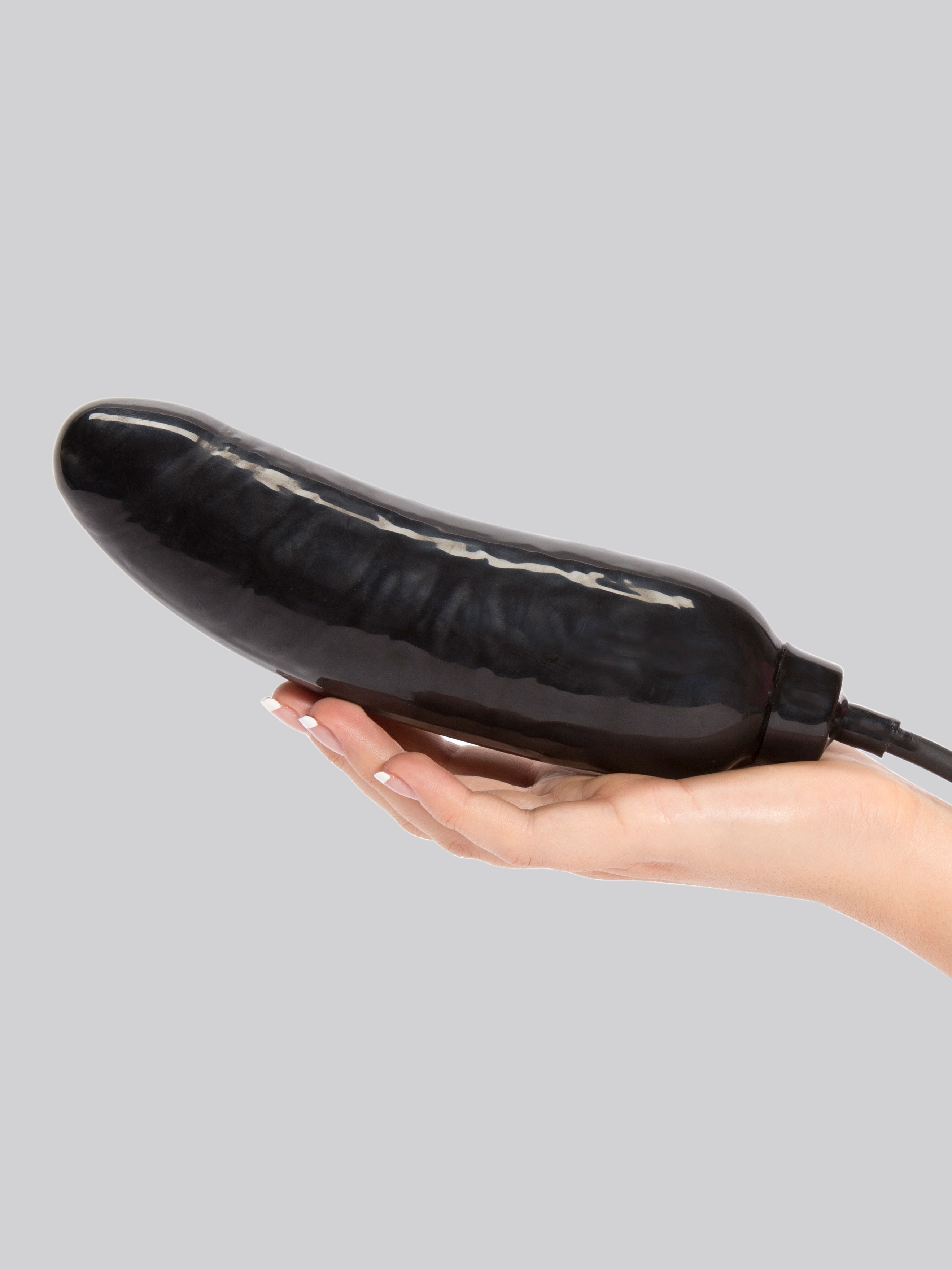 Cock Locker Extra Large Inflatable Dildo 8 Inch, Black, hi-res