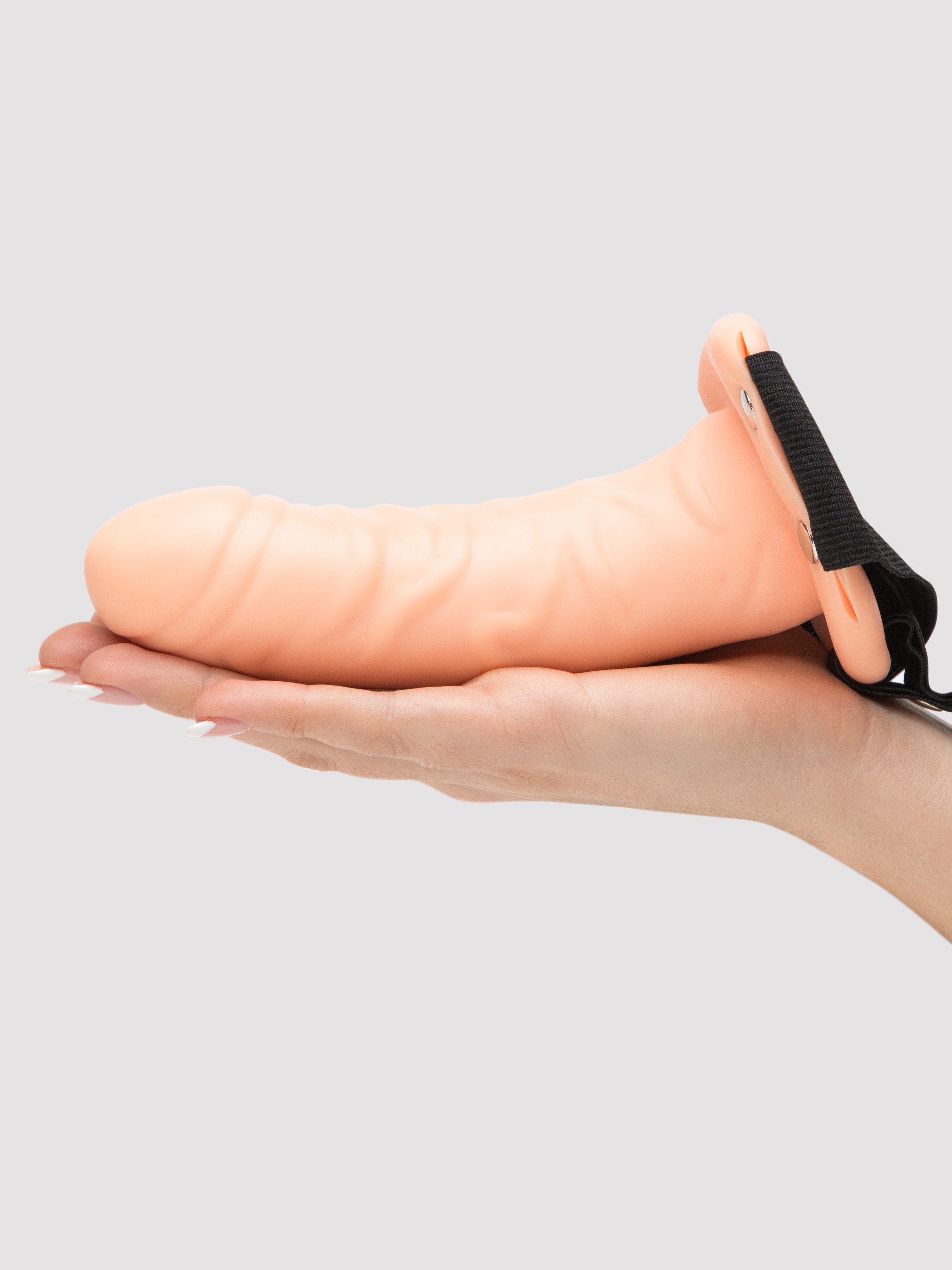 Vibrating Hard-On Hollow Penis Extender 6 Inch, Flesh Pink, hi-res