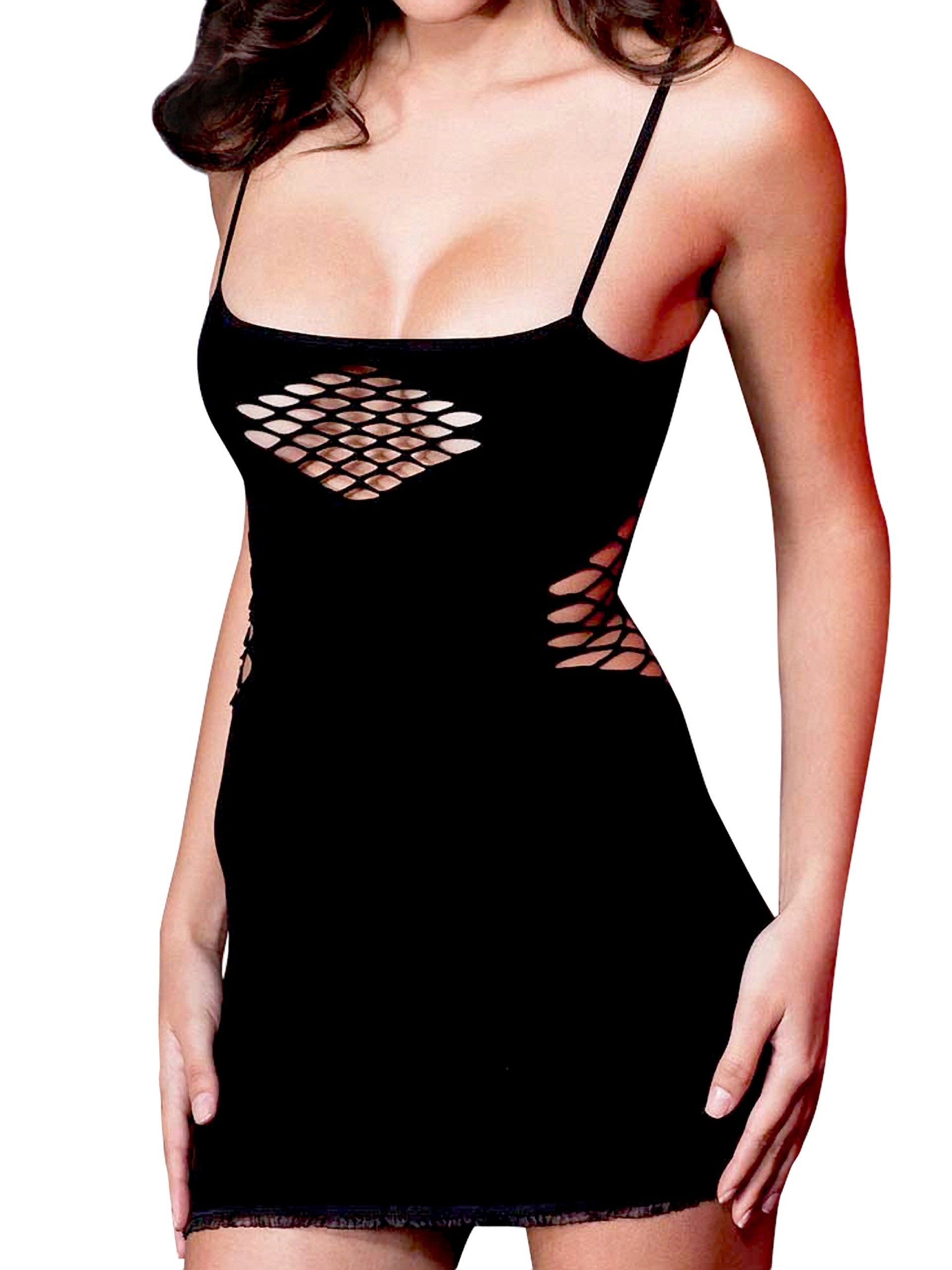 Music Legs Stretchy Fence Net Mini Dress, Black, hi-res