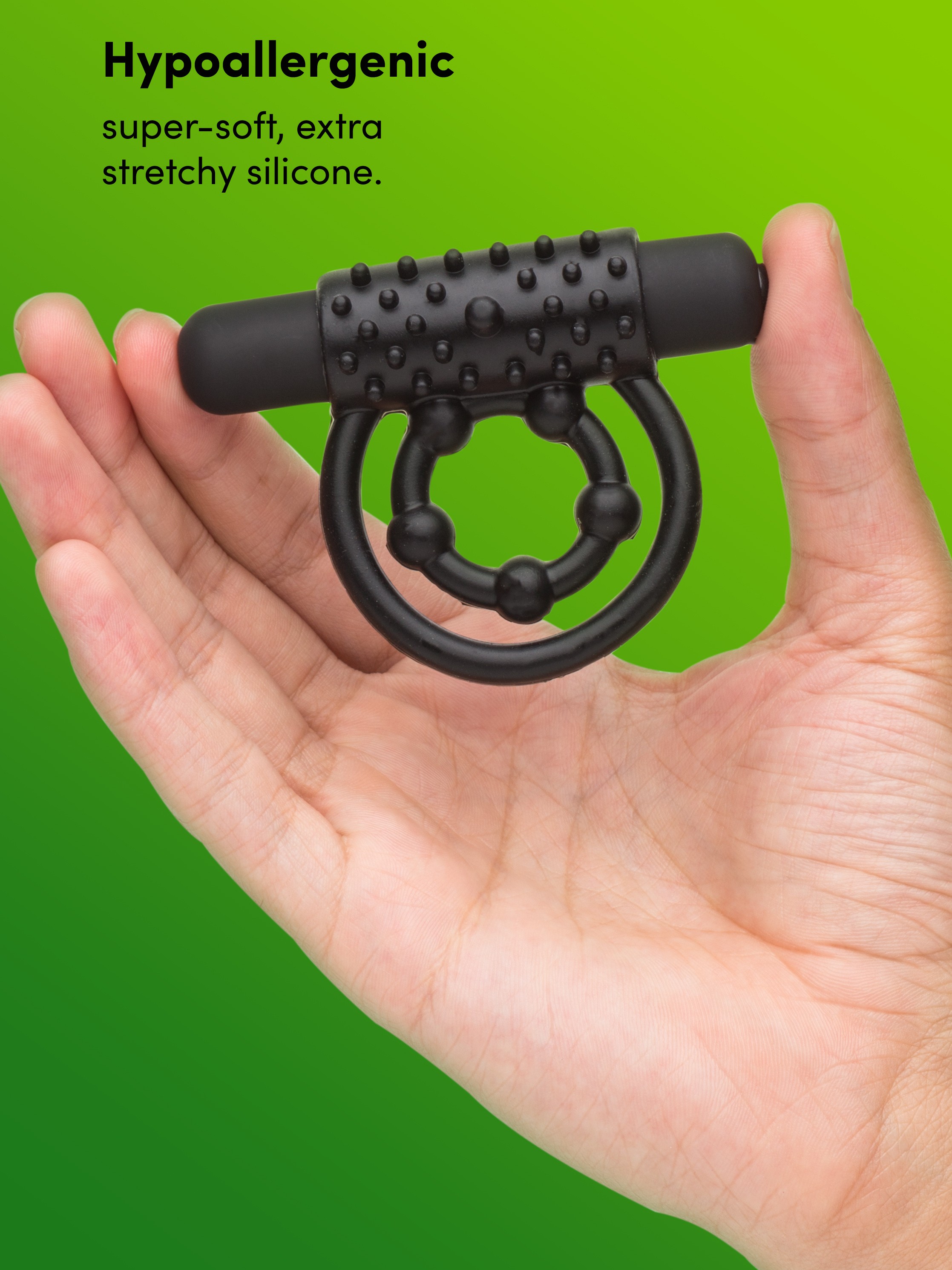 Lovehoney Bionic Bullet 5 Function Vibrating Cock Ring, Black, hi-res