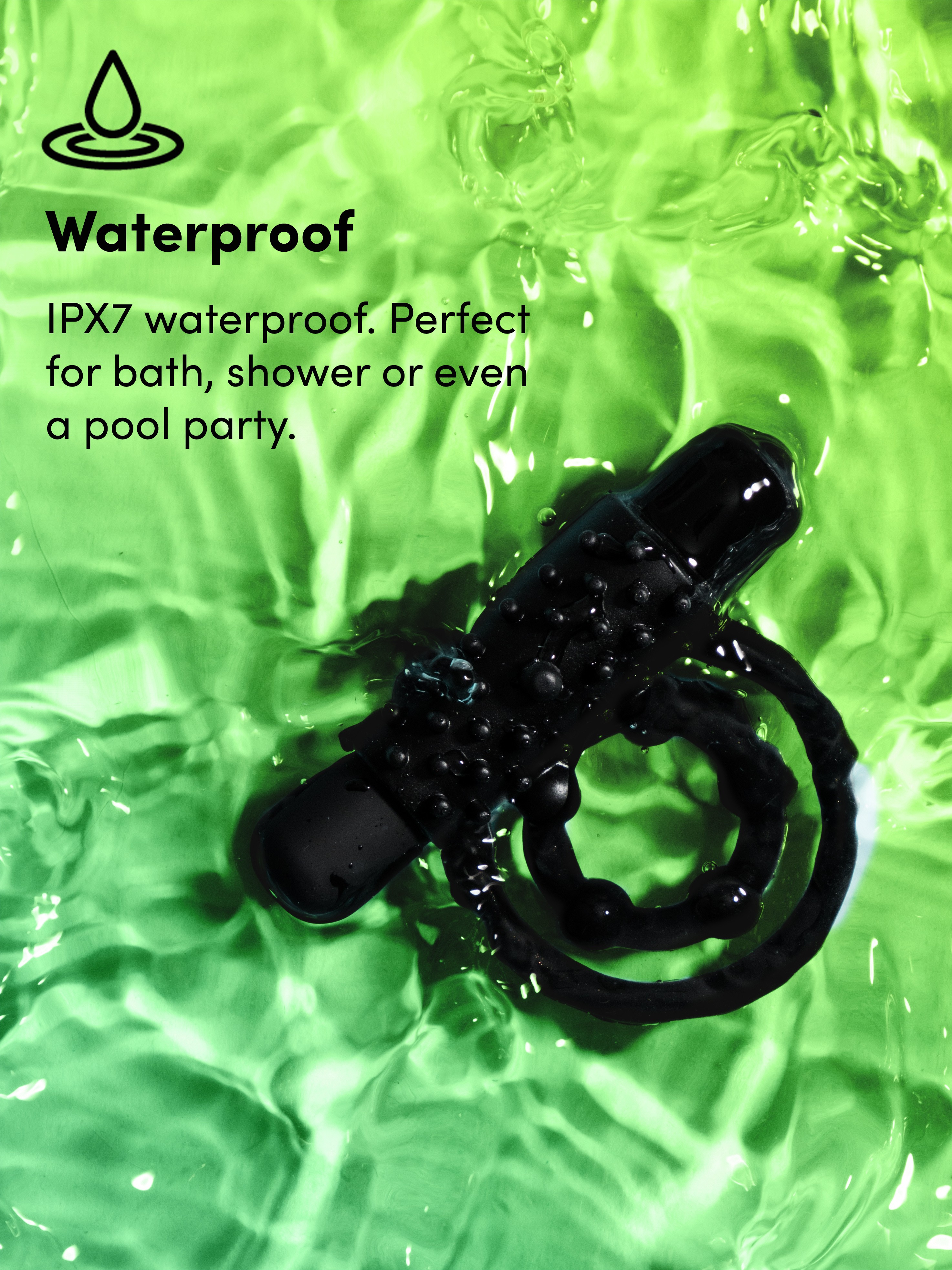 Lovehoney Bionic Bullet 5 Function Vibrating Cock Ring, Black, hi-res