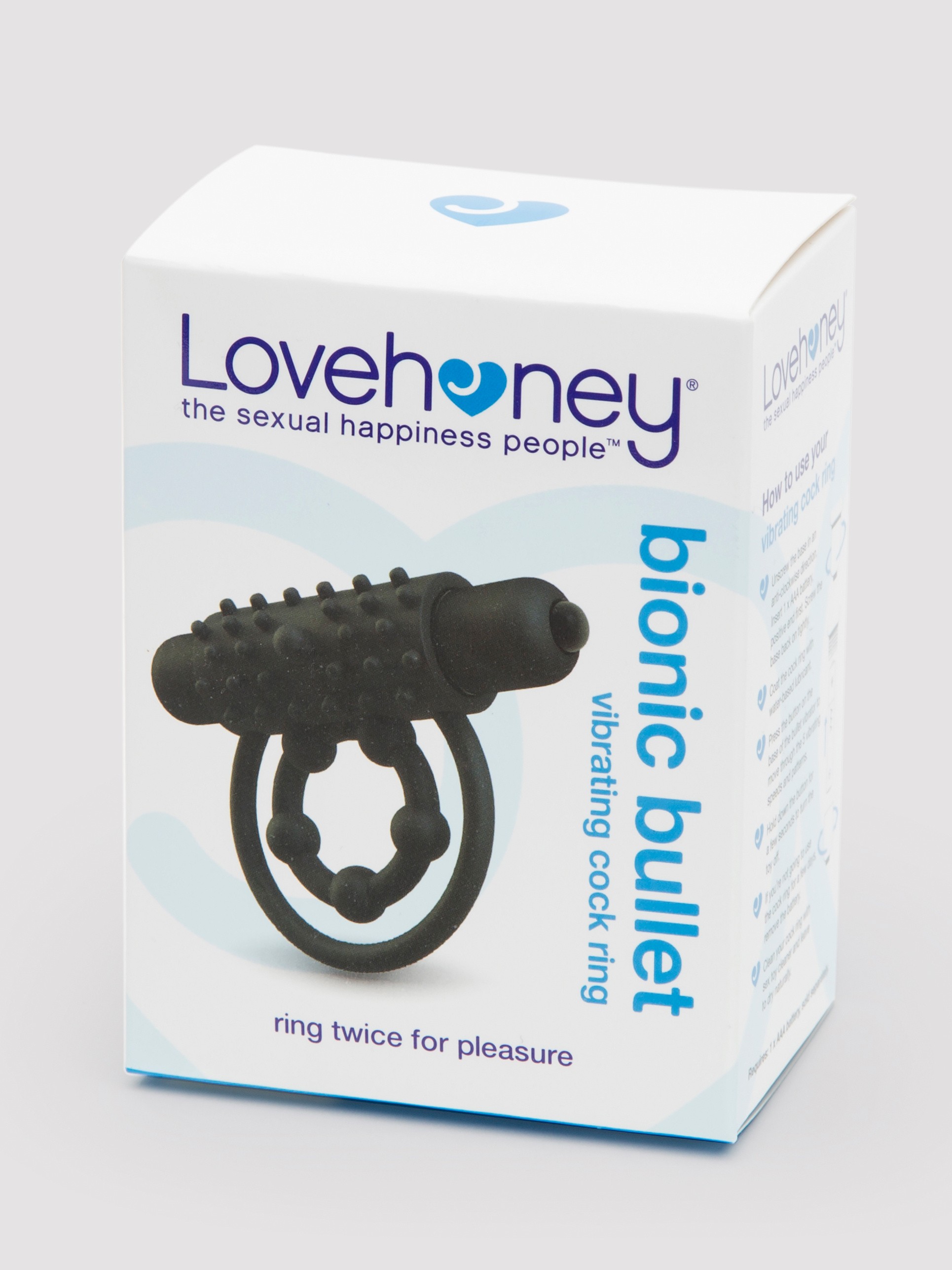 Lovehoney Bionic Bullet 5 Function Vibrating Cock Ring, Black, hi-res