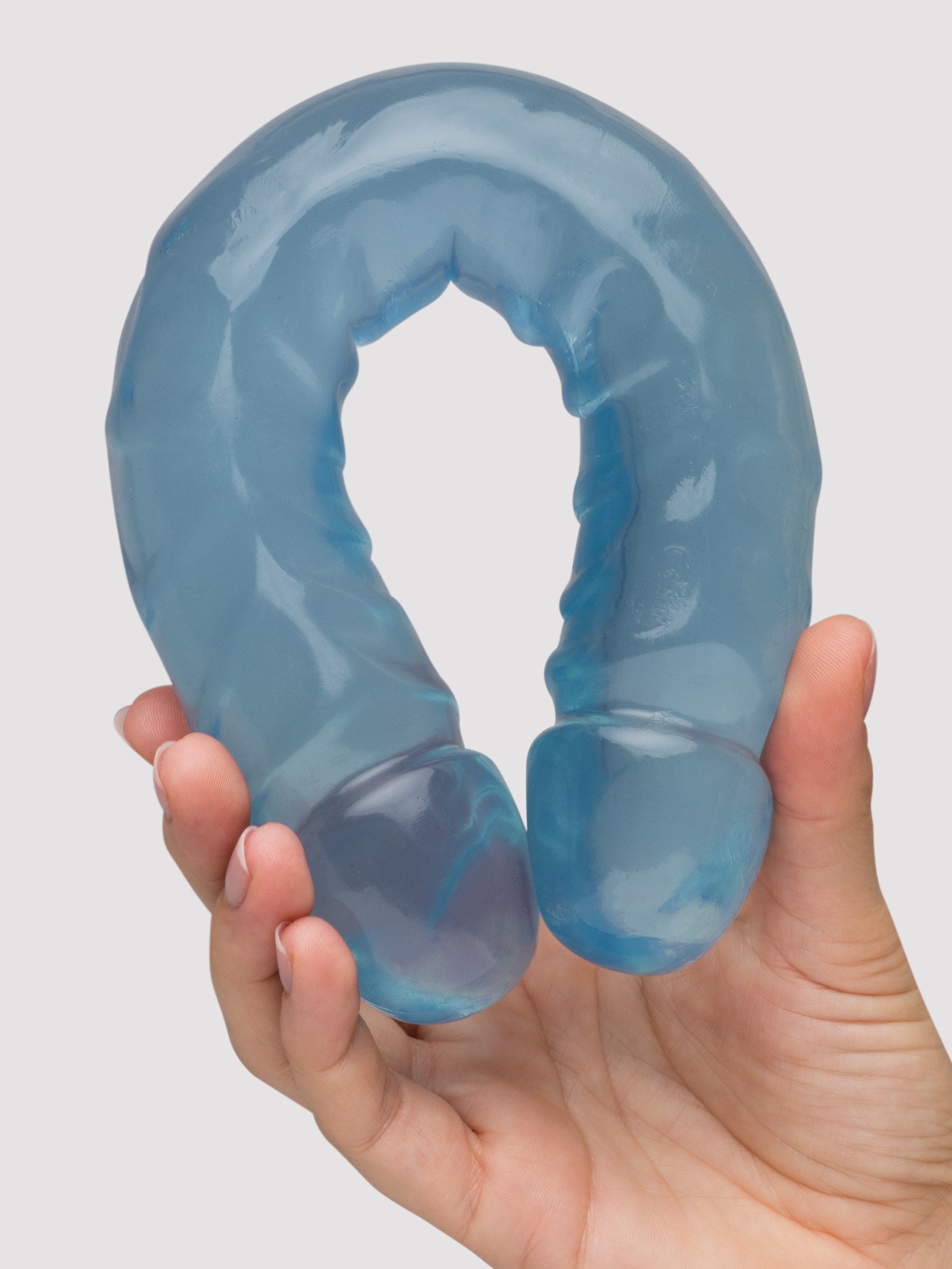 Doc Johnson Crystal Jellies Realistic Double-Ended Dildo 12 Inch, Clear, hi-res