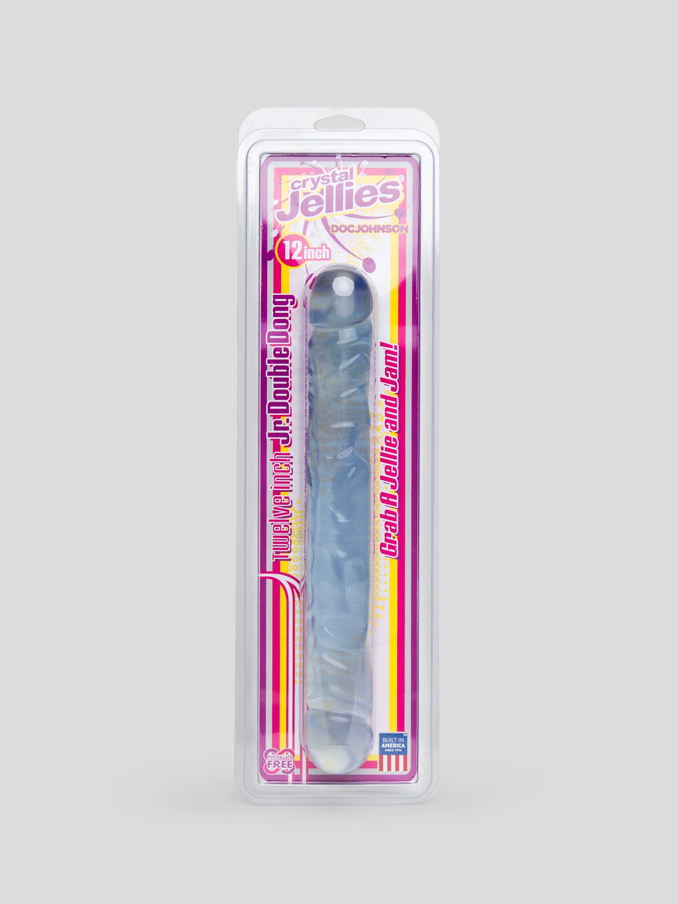 Doc Johnson Crystal Jellies Realistic Double-Ended Dildo 12 Inch, Clear, hi-res