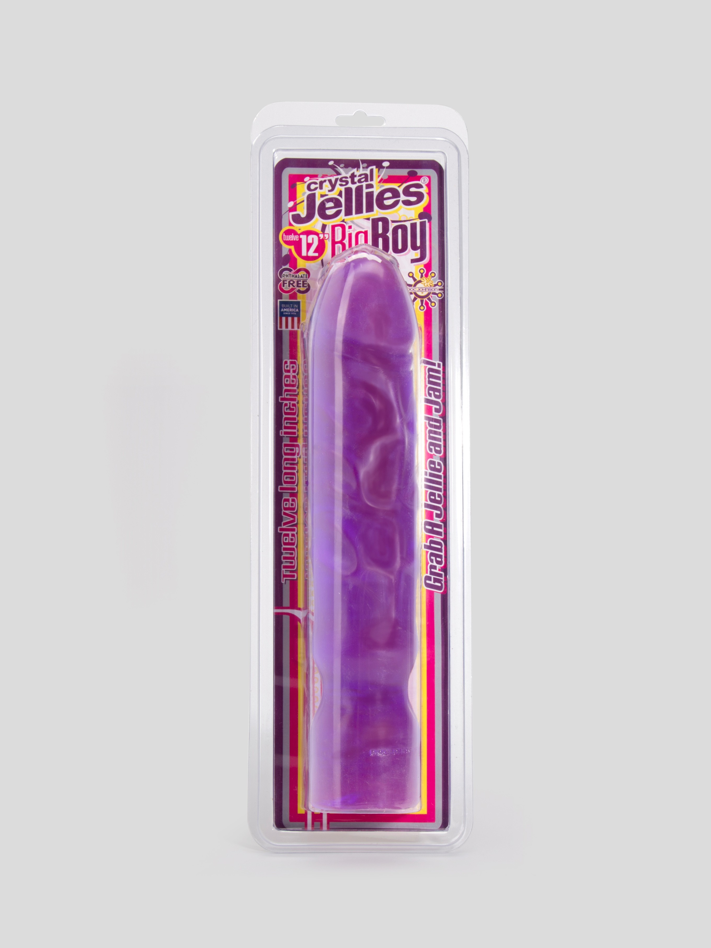 Doc Johnson Crystal Jellies Realistic Dildo 12 Inch, Purple, hi-res