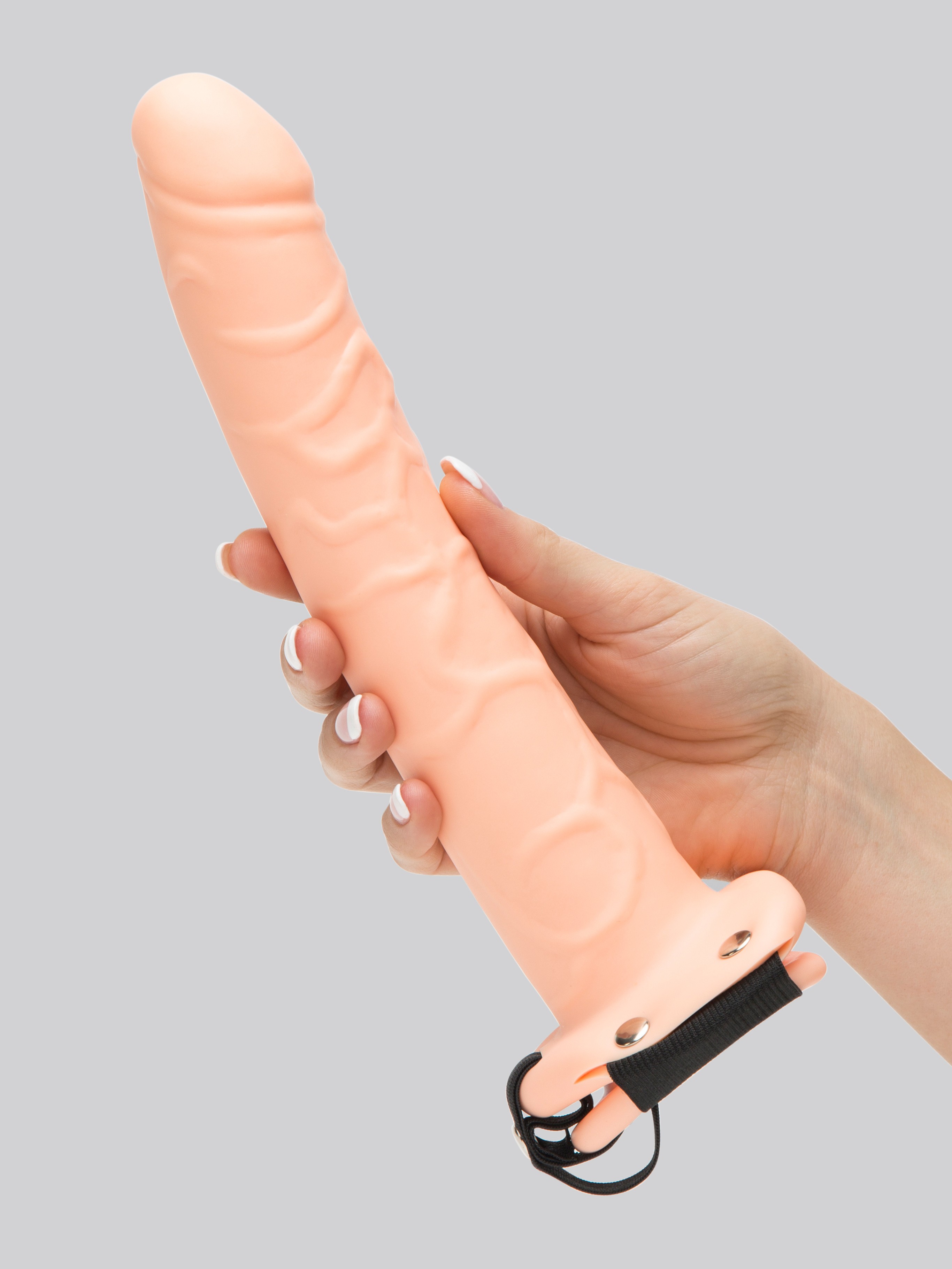 Fetish Fantasy Unisex Hollow Strap-On Dildo Penis Extender 10 Inch, Flesh Pink, hi-res