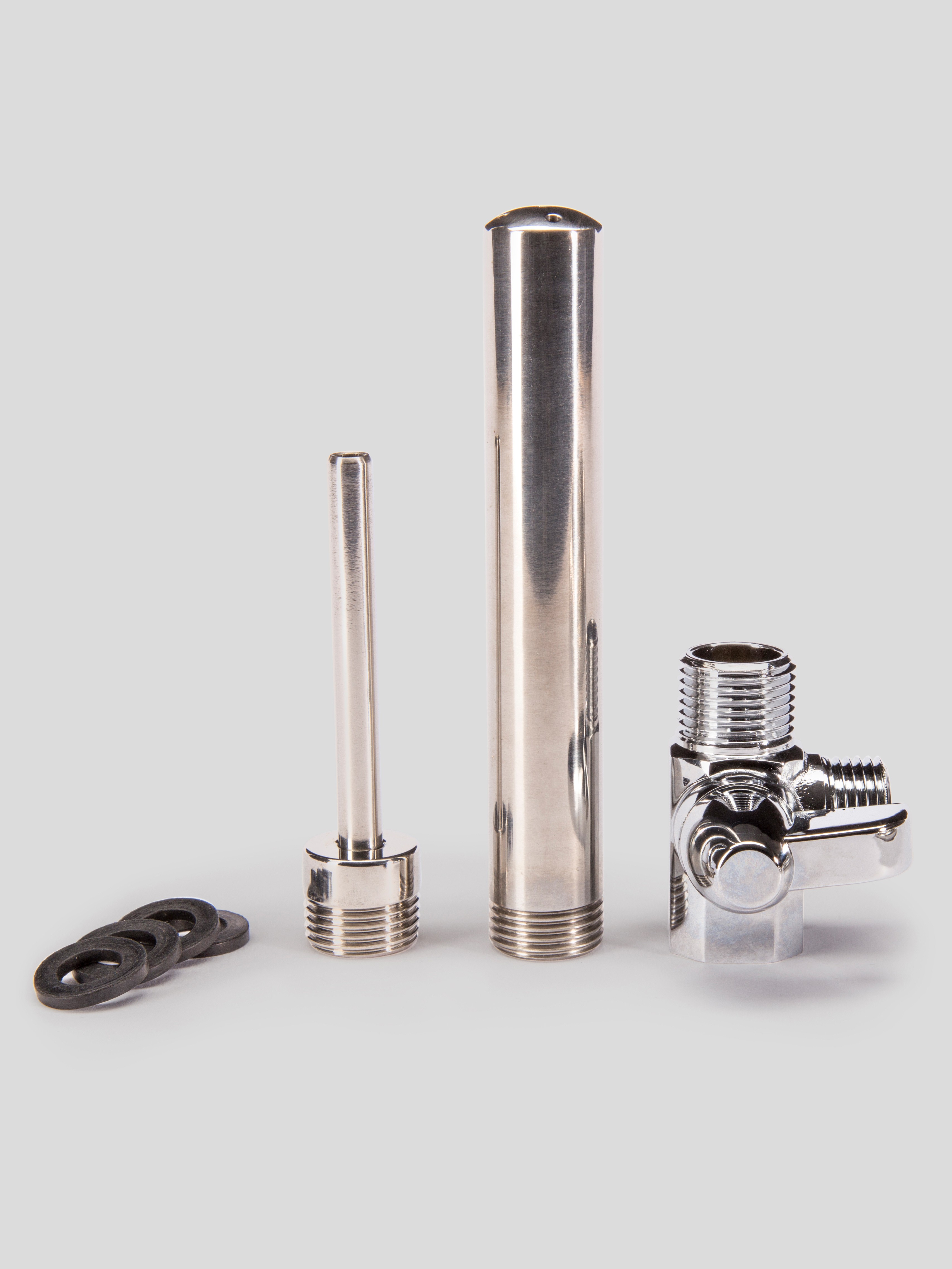 Clean Stream Deluxe Shower Enema Set, Silver, hi-res