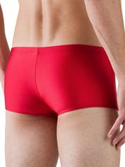 Male Power Wet Look Zipper Shorts, Rojo, hi-res
