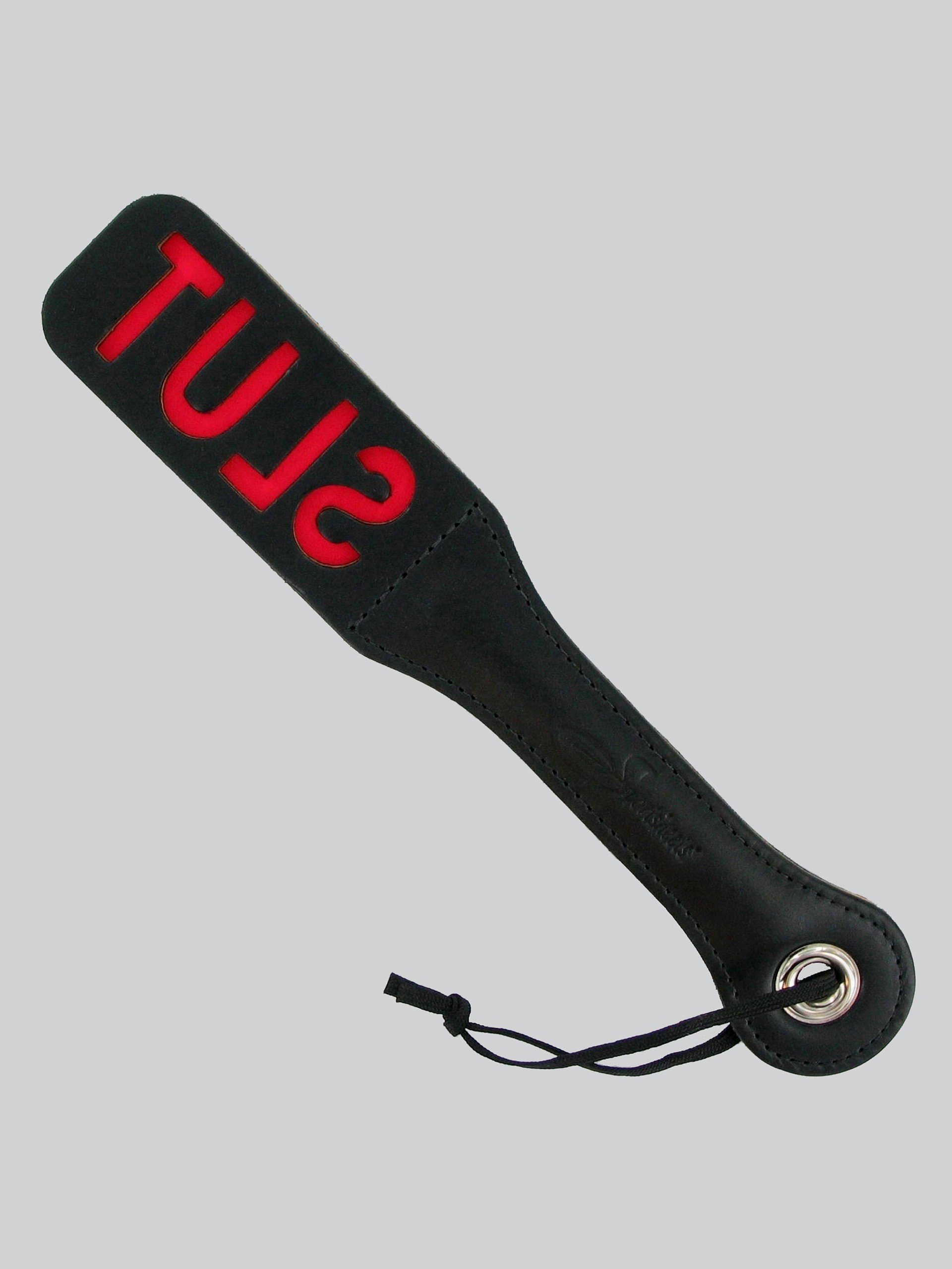 Sportsheets Leather Slut Slapper Paddle, Black, hi-res