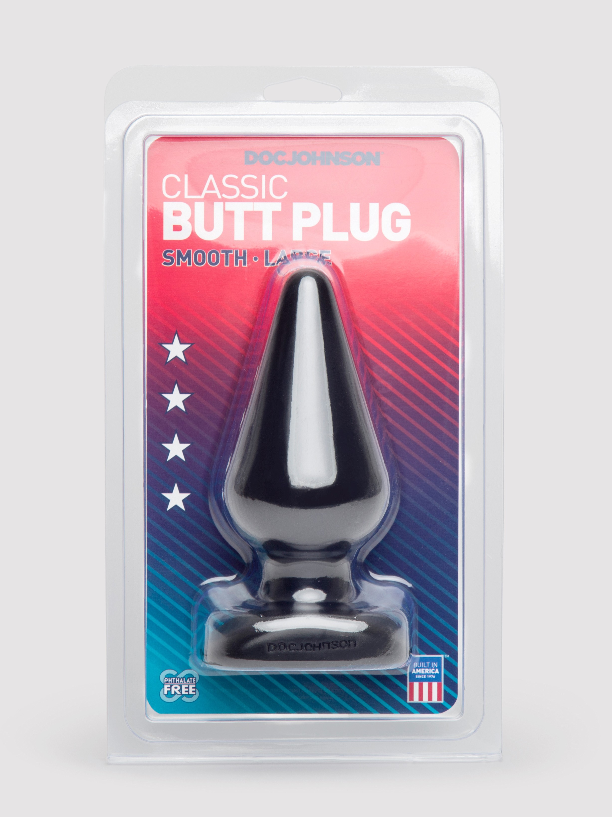 Doc Johnson Large Butt Plug 6 Inch, Black, hi-res