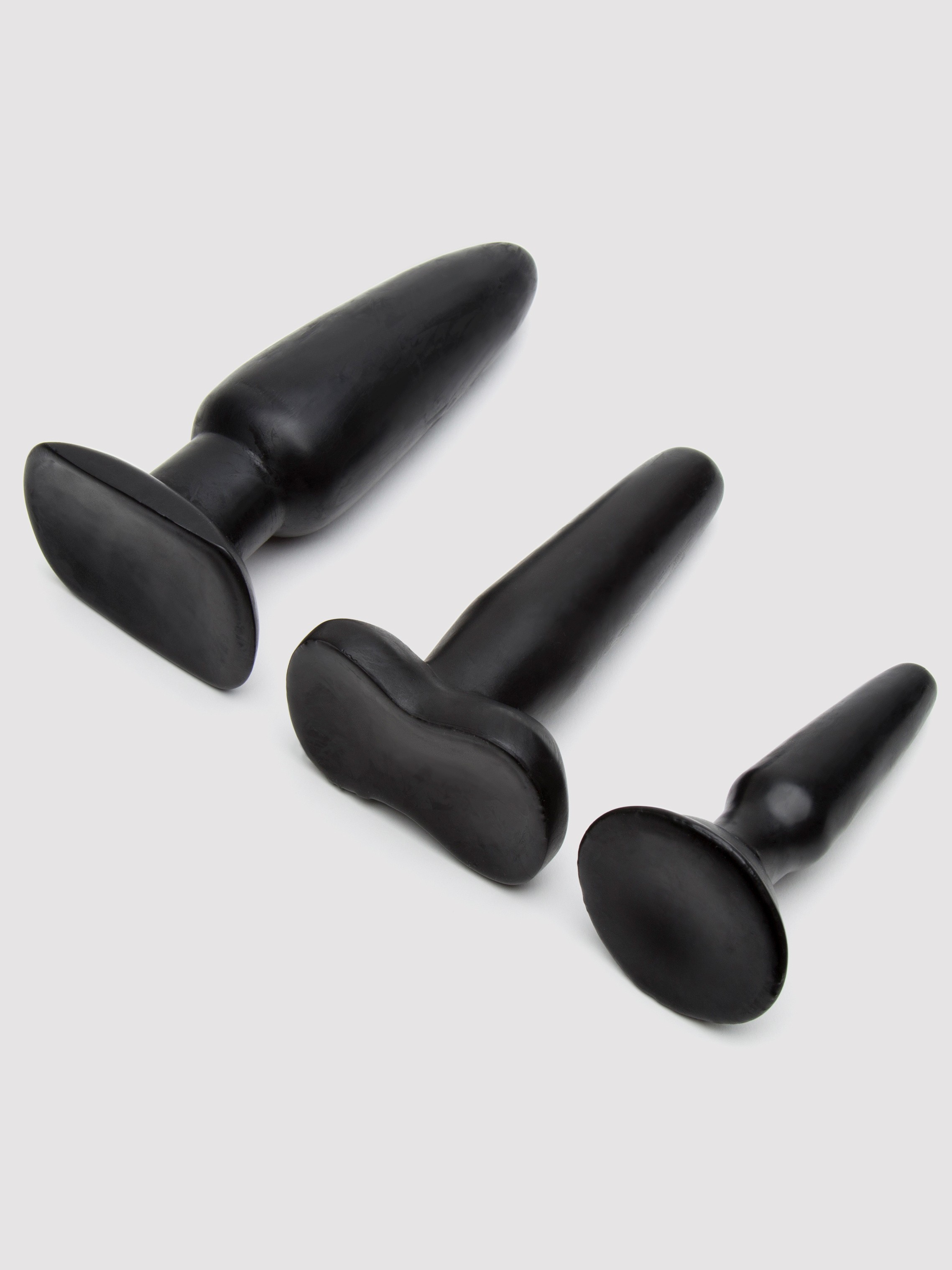 Liquorice Dip Butt Plug Set (3 Piece), Black, hi-res
