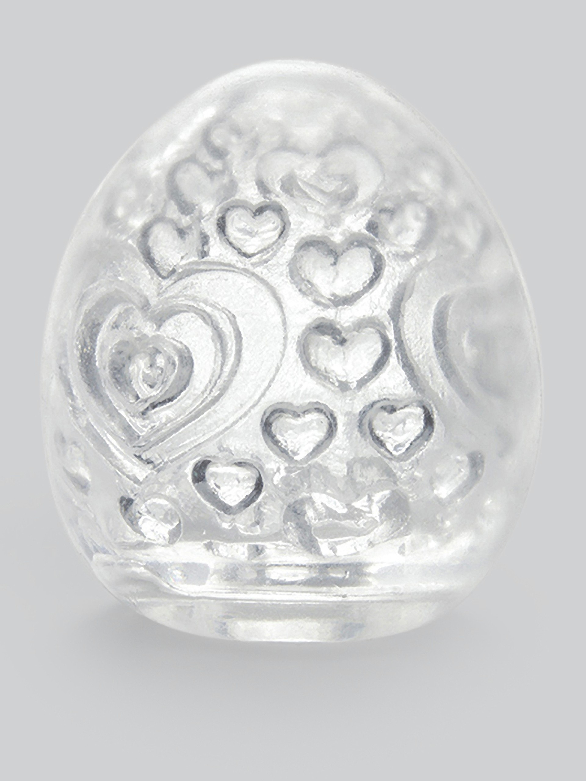 TENGA Egg Lovers Heart Textured Male Masturbator, Clear, hi-res