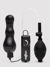 Inflatable Vibrating Anal Beads 6 Inch, Black, hi-res