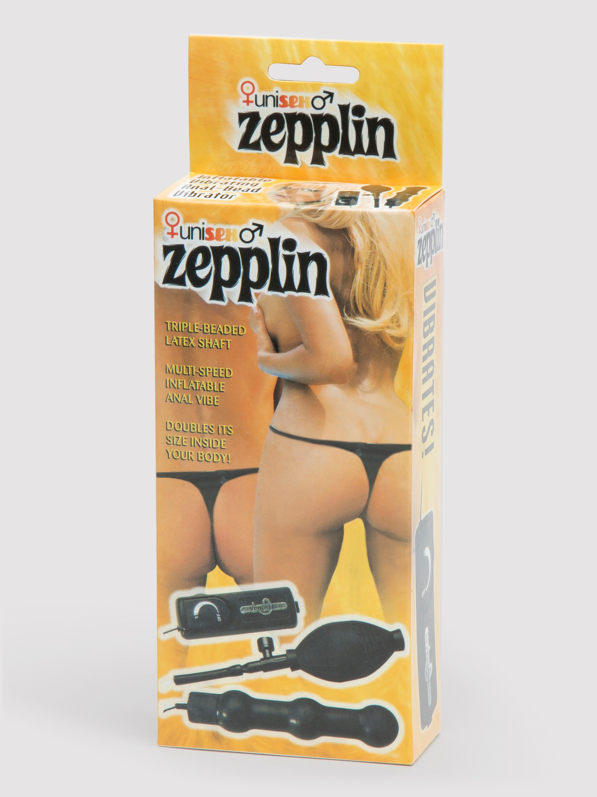 Inflatable Vibrating Anal Beads 6 Inch, Black, hi-res