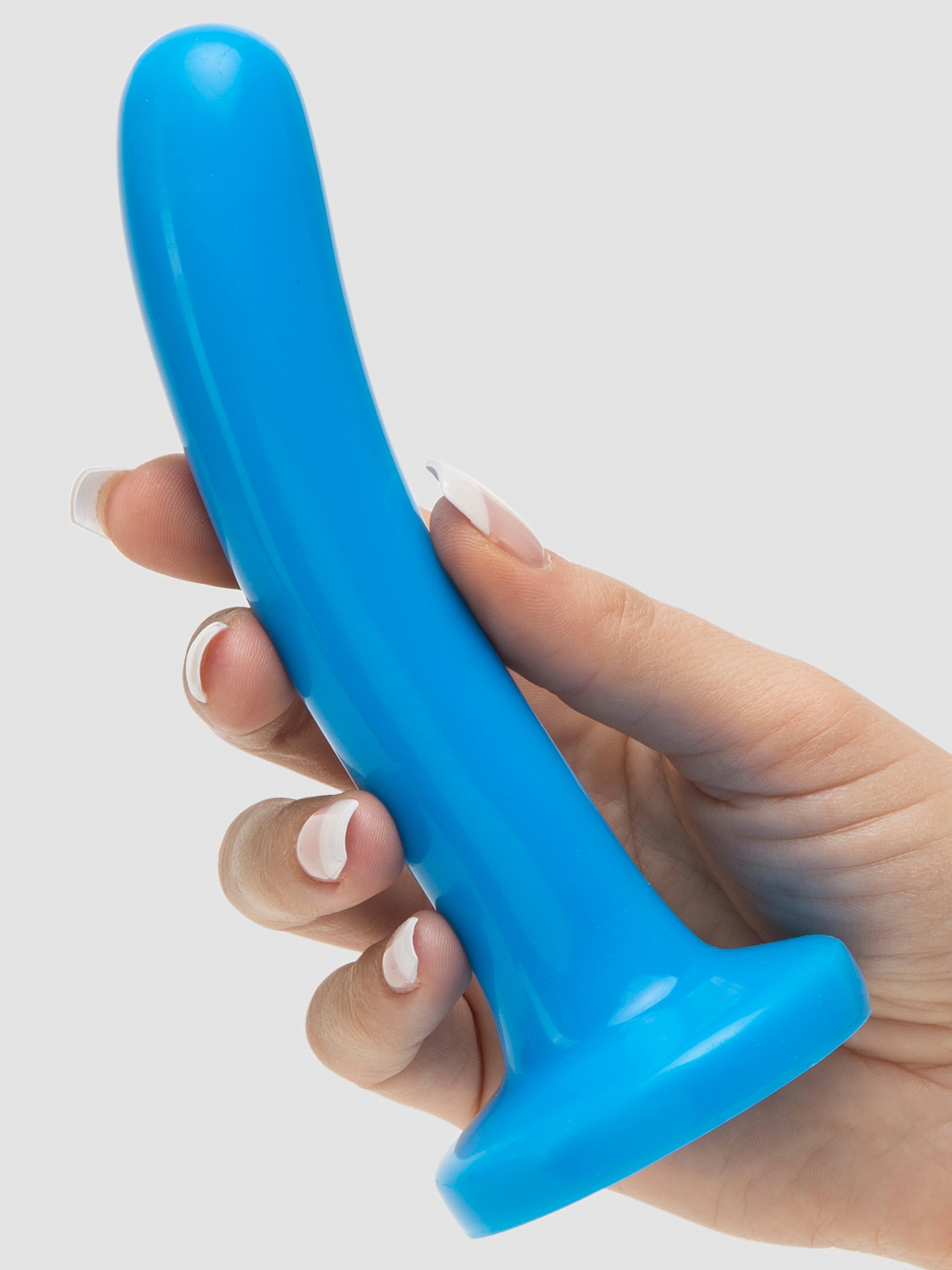 Doc Johnson The Slim Silicone Dildo 5.5 Inch, Blue, hi-res