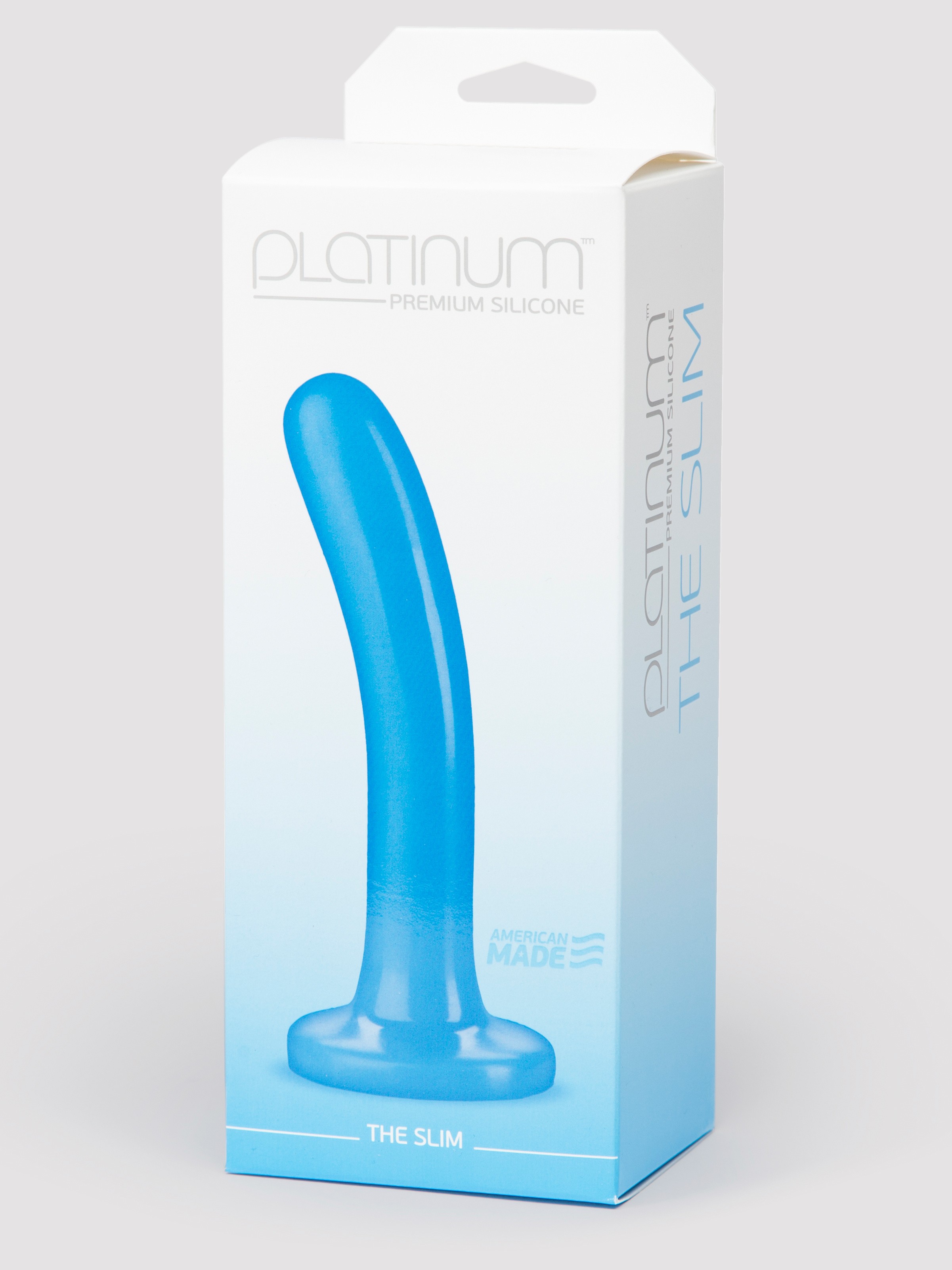 Doc Johnson The Slim Silicone Dildo 5.5 Inch, Blue, hi-res