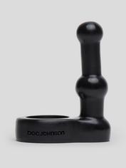 Doc Johnson Platinum The Double Dip Silicone Cock Ring and Probe, Black, hi-res