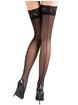 Gabriella Lace Top Hold-Ups with Back Seam, Black, hi-res