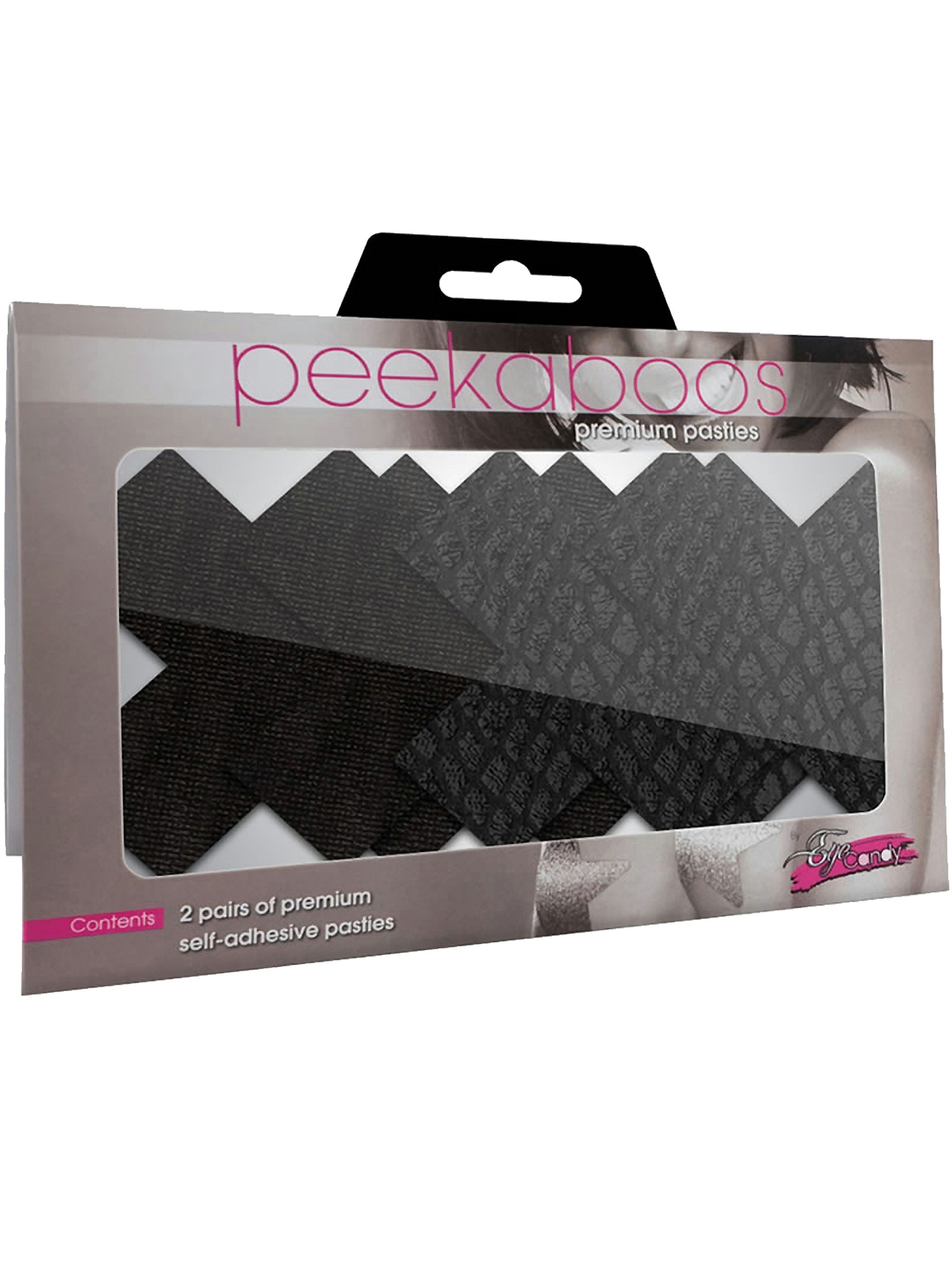Peekaboos Premium Cross Pattern Nipple Pasties, Black, hi-res