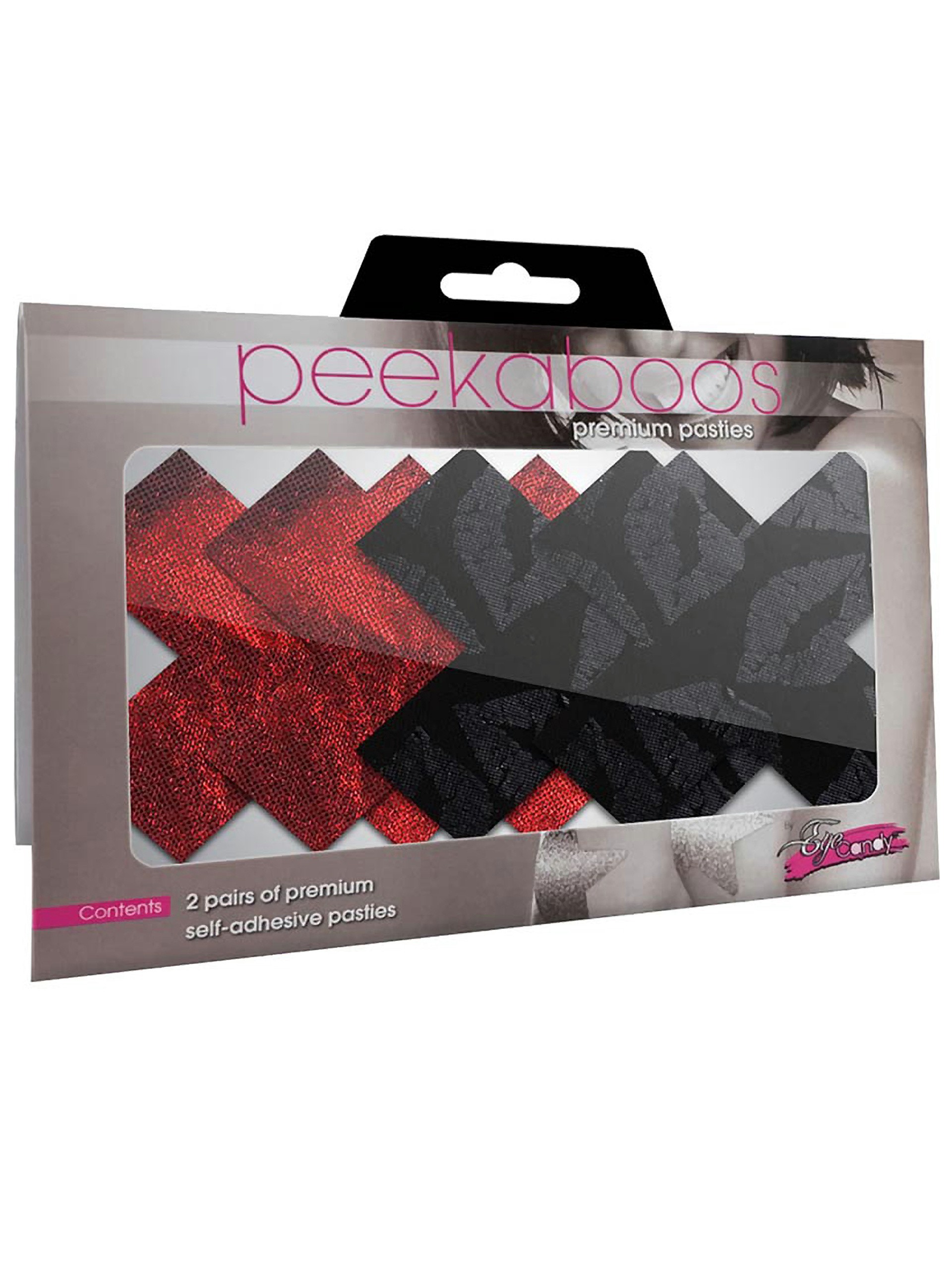 Peekaboos Premium Stolen Kisses X Nipple Pasties, Black, hi-res