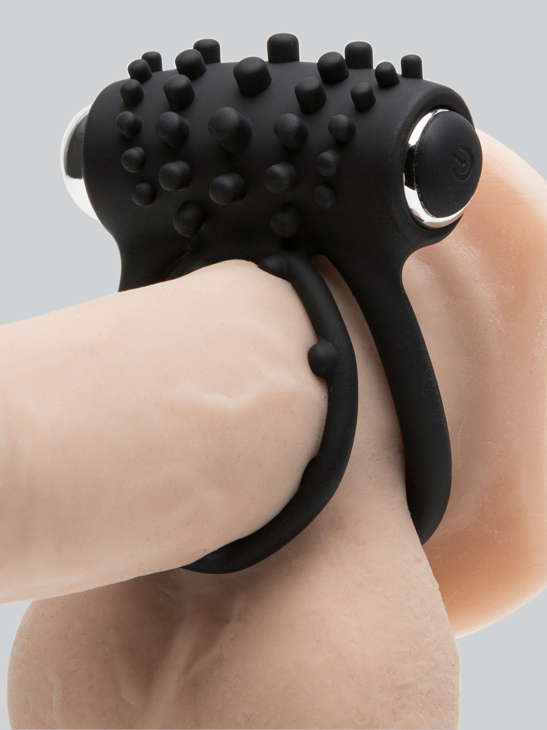 Stainless Steel 2 Inch Cock Ring with Black Band, Black, hi-res