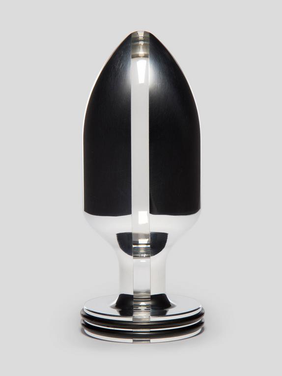 ElectraStim Bi-Polar Intruder Electrosex Metal Butt Plug 4.5 Inch, Silver, hi-res