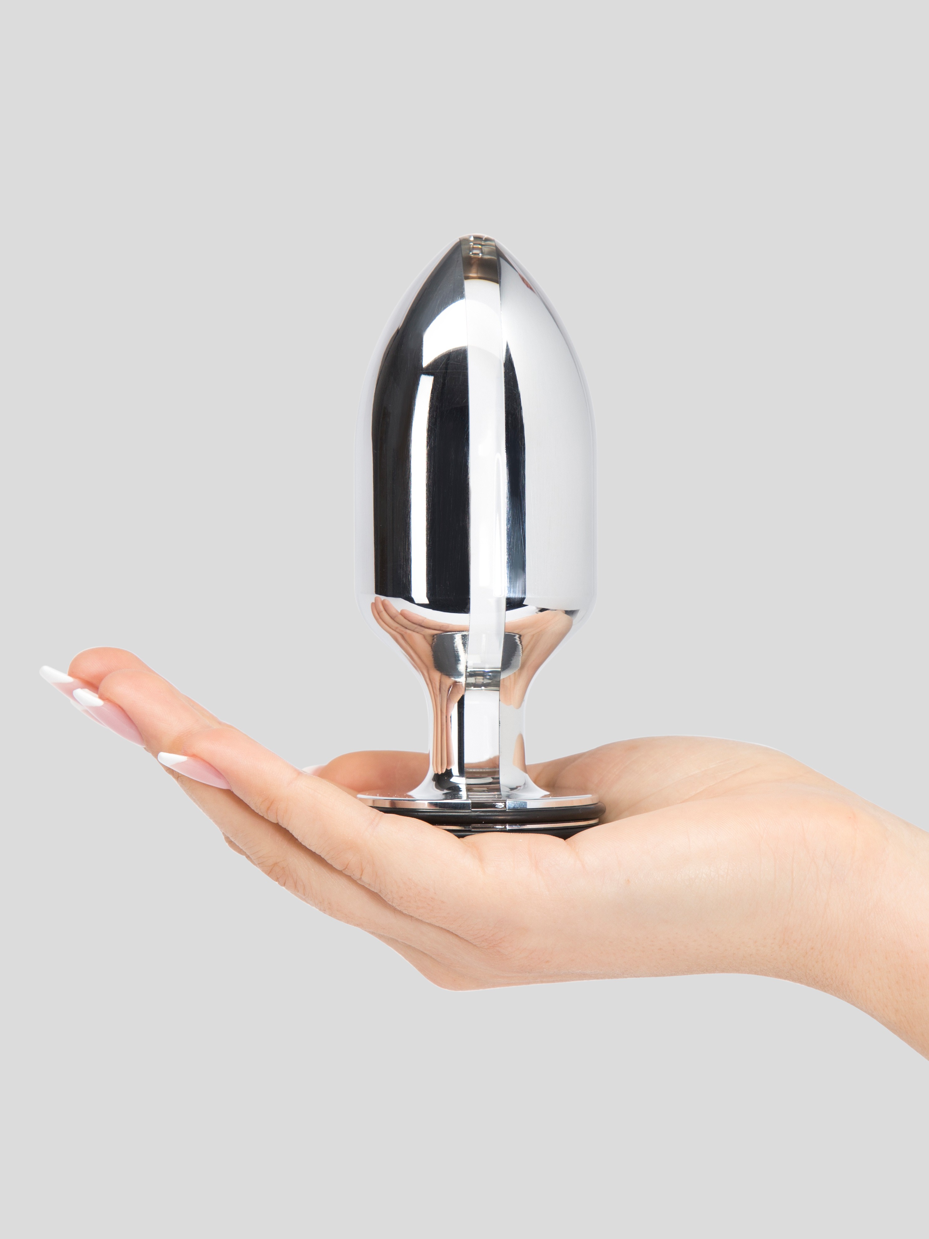 ElectraStim Bi-Polar Intruder Electrosex Metal Butt Plug 4.5 Inch, Silver, hi-res