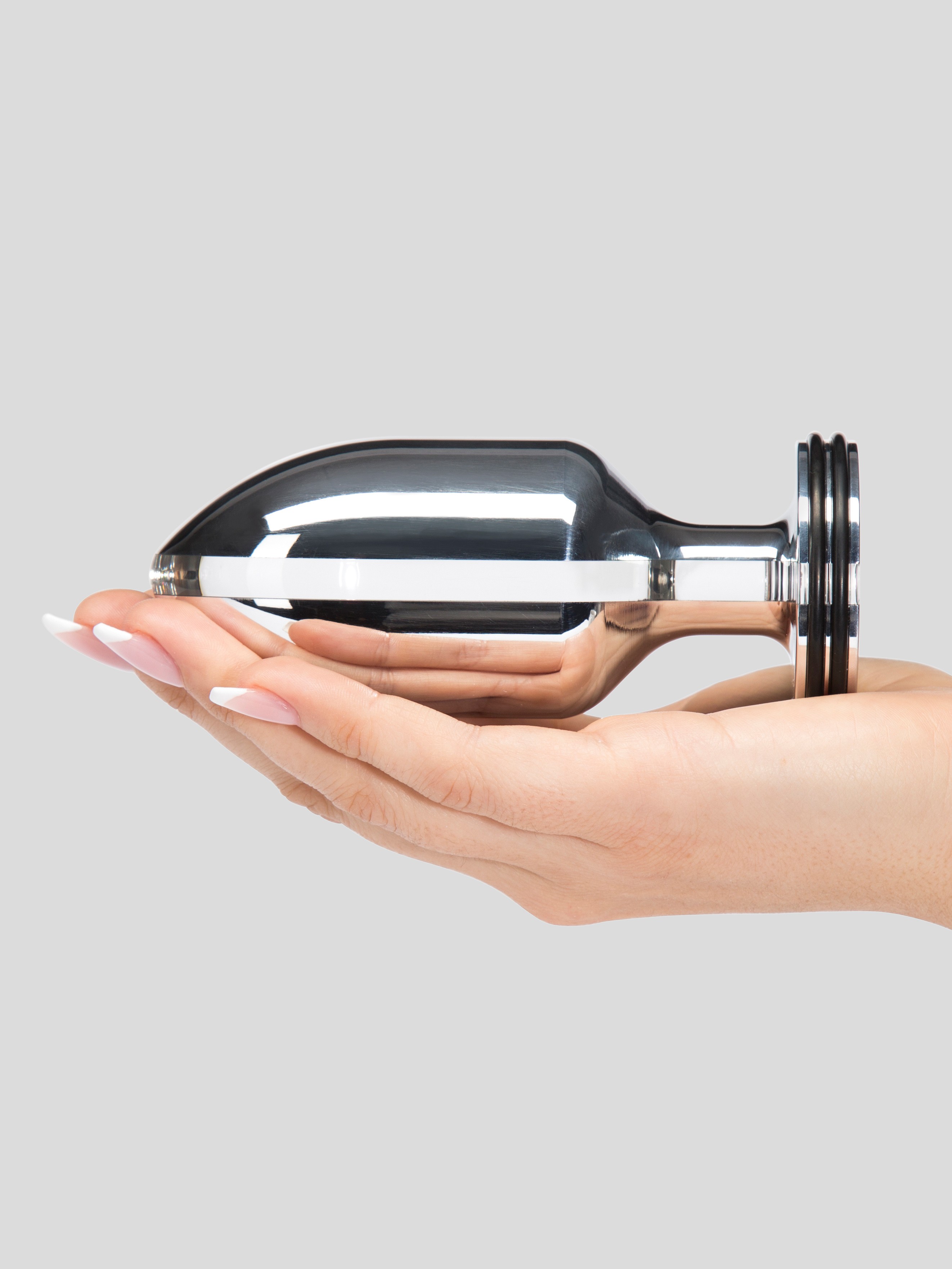 ElectraStim Bi-Polar Intruder Electrosex Metal Butt Plug 4.5 Inch, Silver, hi-res