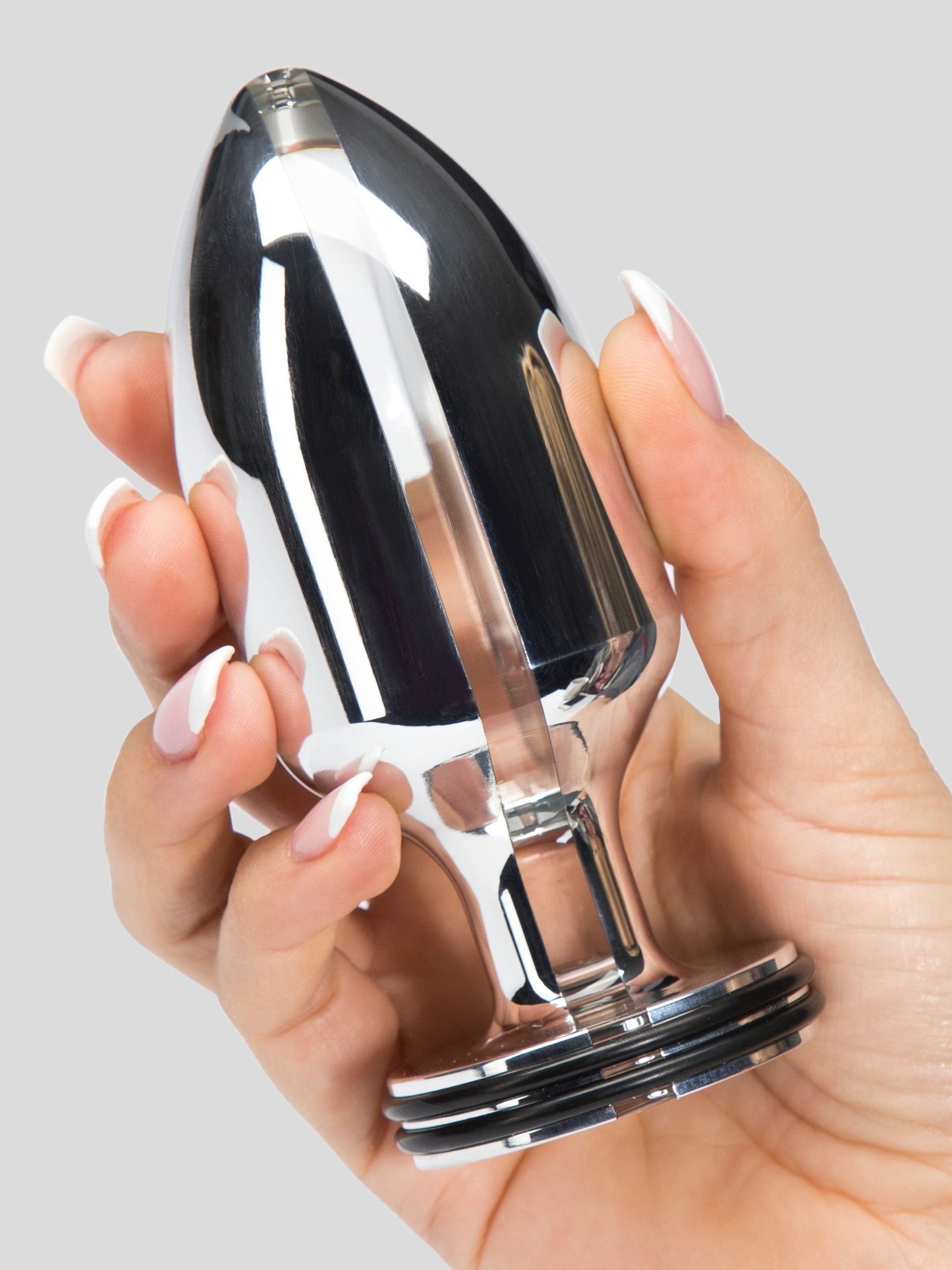 ElectraStim Bi-Polar Intruder Electrosex Metal Butt Plug 4.5 Inch, Silver, hi-res