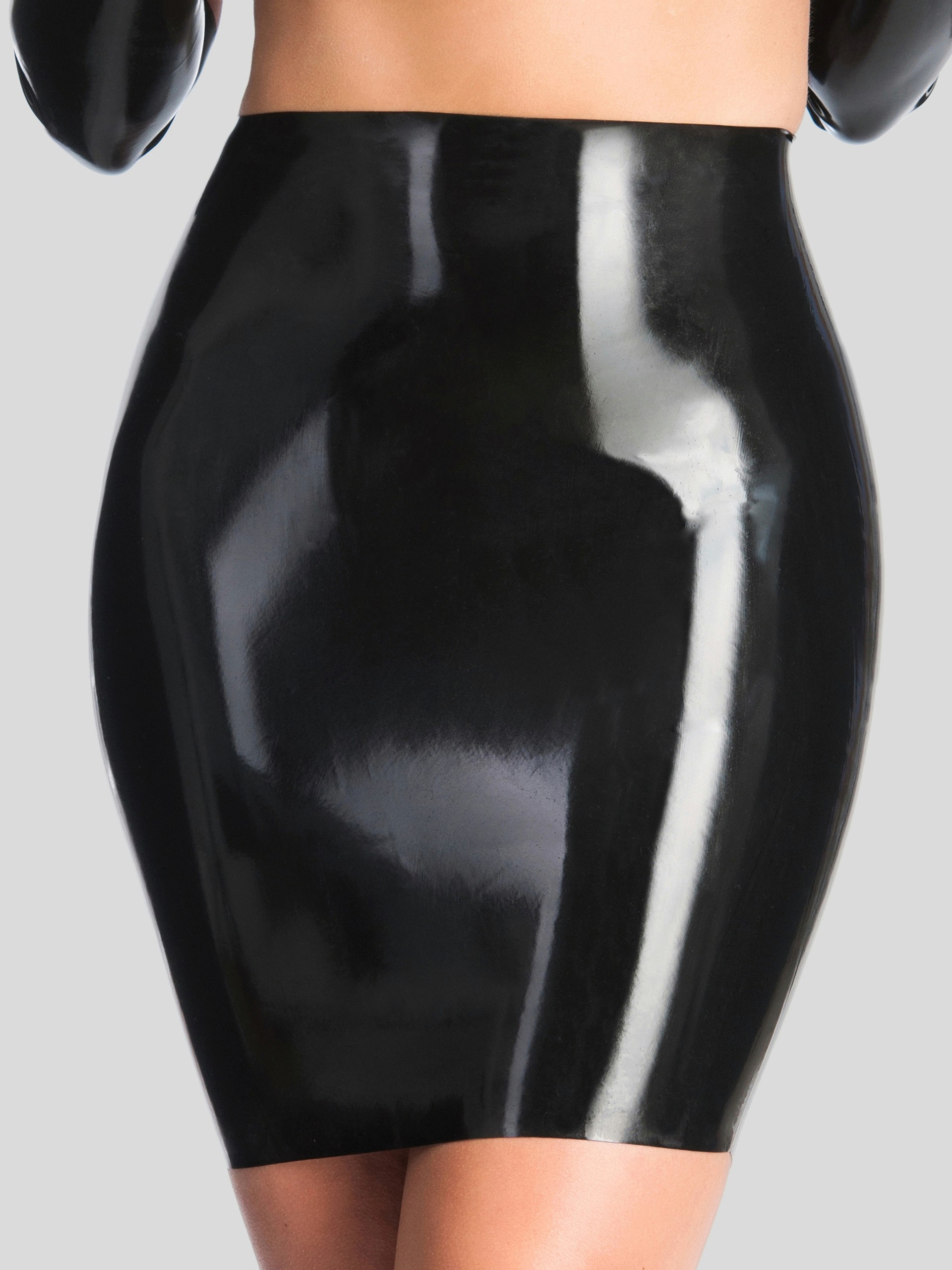 Rubber Girl Latex Spanking Mini Skirt, Black, hi-res