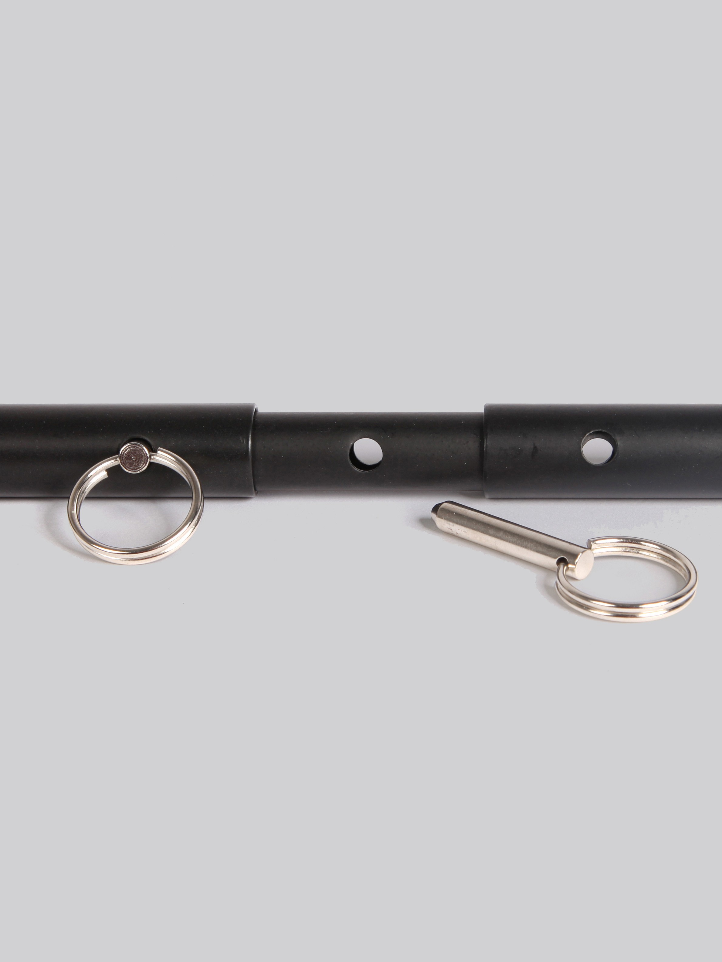 Bondage Boutique Expandable Spreader Bar with Leather Cuffs, Black, hi-res