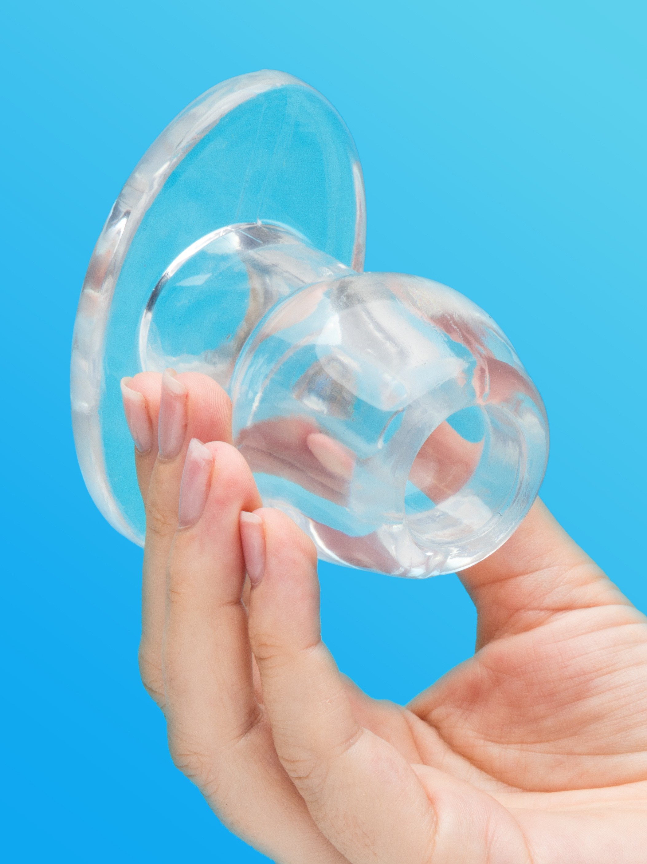 Perfect Fit Medium Tunnel Anal Plug 3 Inch, Clear, hi-res