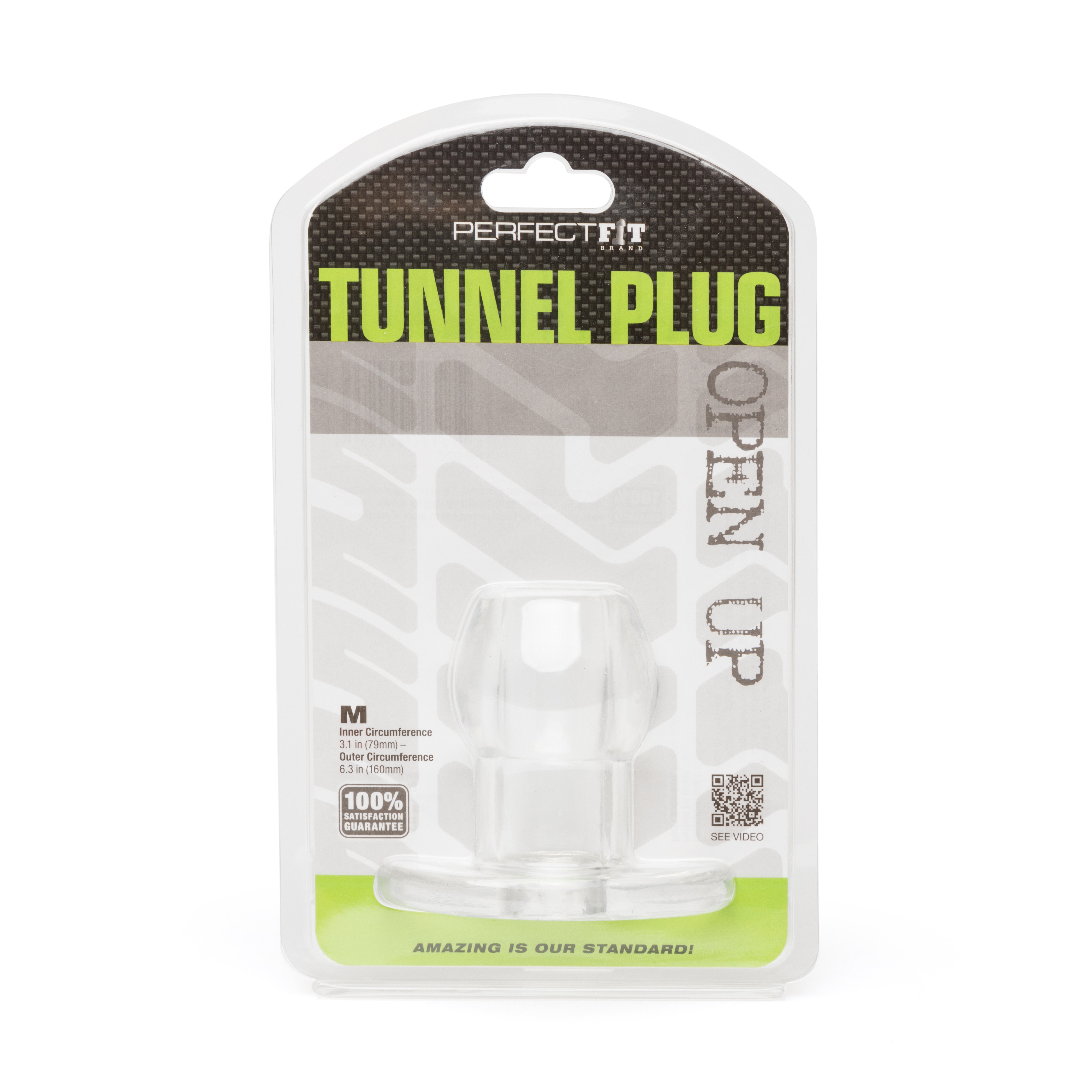 Perfect Fit Medium Tunnel Anal Plug 3 Inch, Clear, hi-res