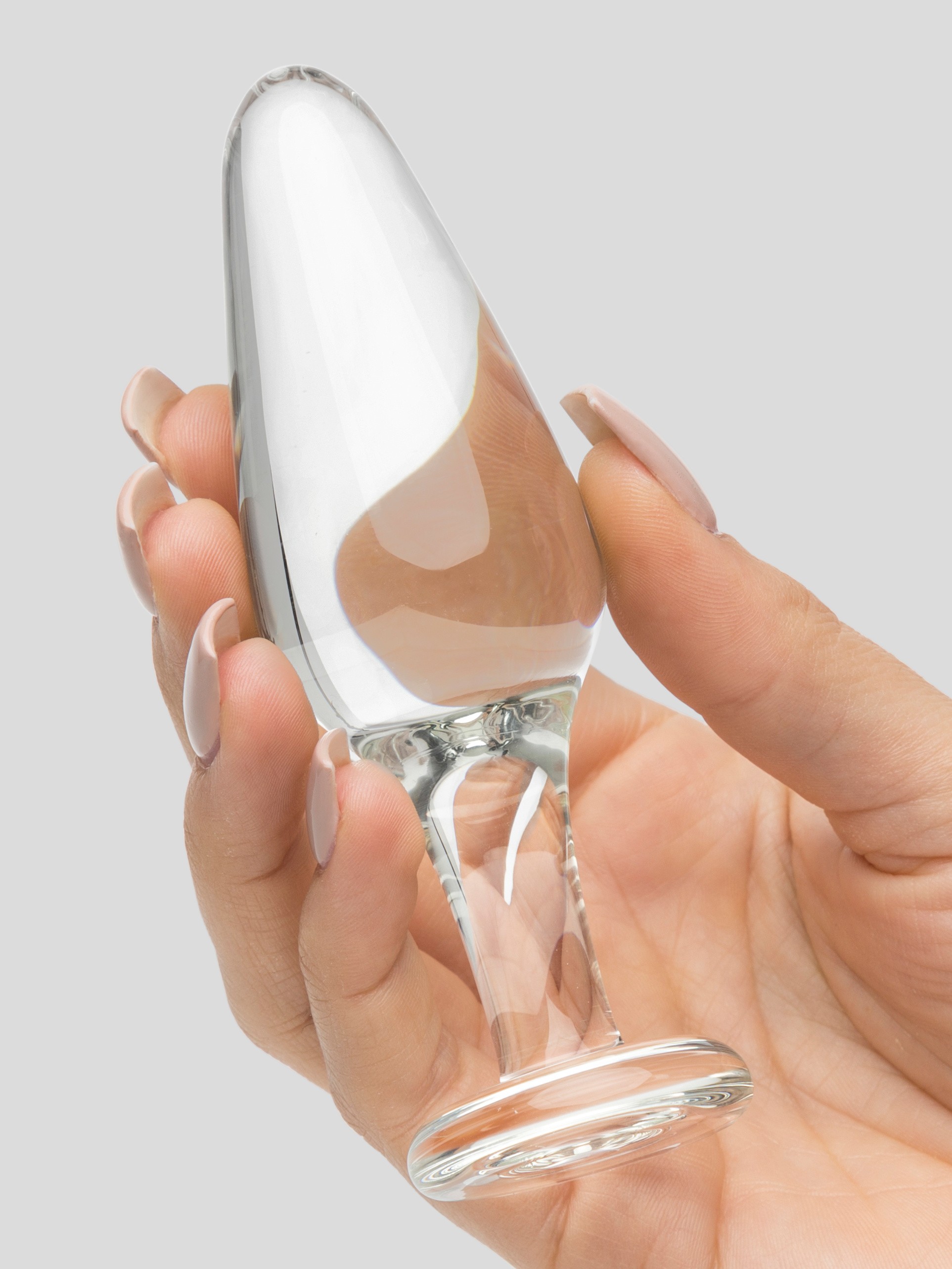 Icicles No 26 Large Glass Butt Plug, Clear, hi-res