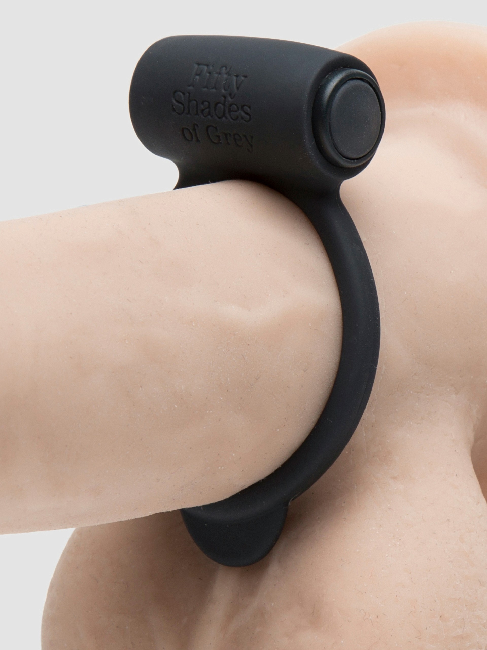 Fifty Shades of Grey Yours and Mine Vibrating Silicone Love Ring, Grey, hi-res