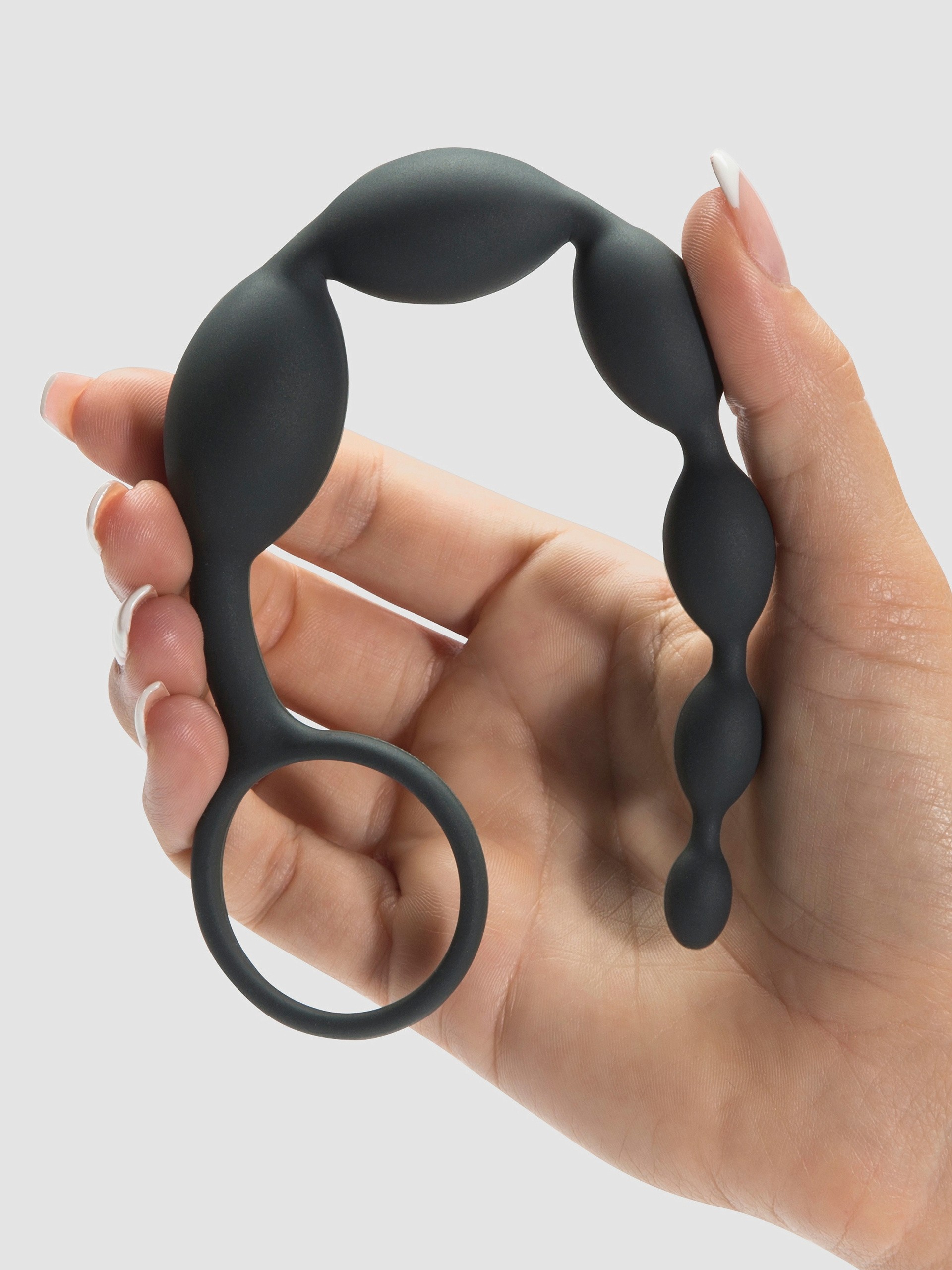 Fifty Shades of Grey Pleasure Intensified Silicone Anal Beads, Grey, hi-res