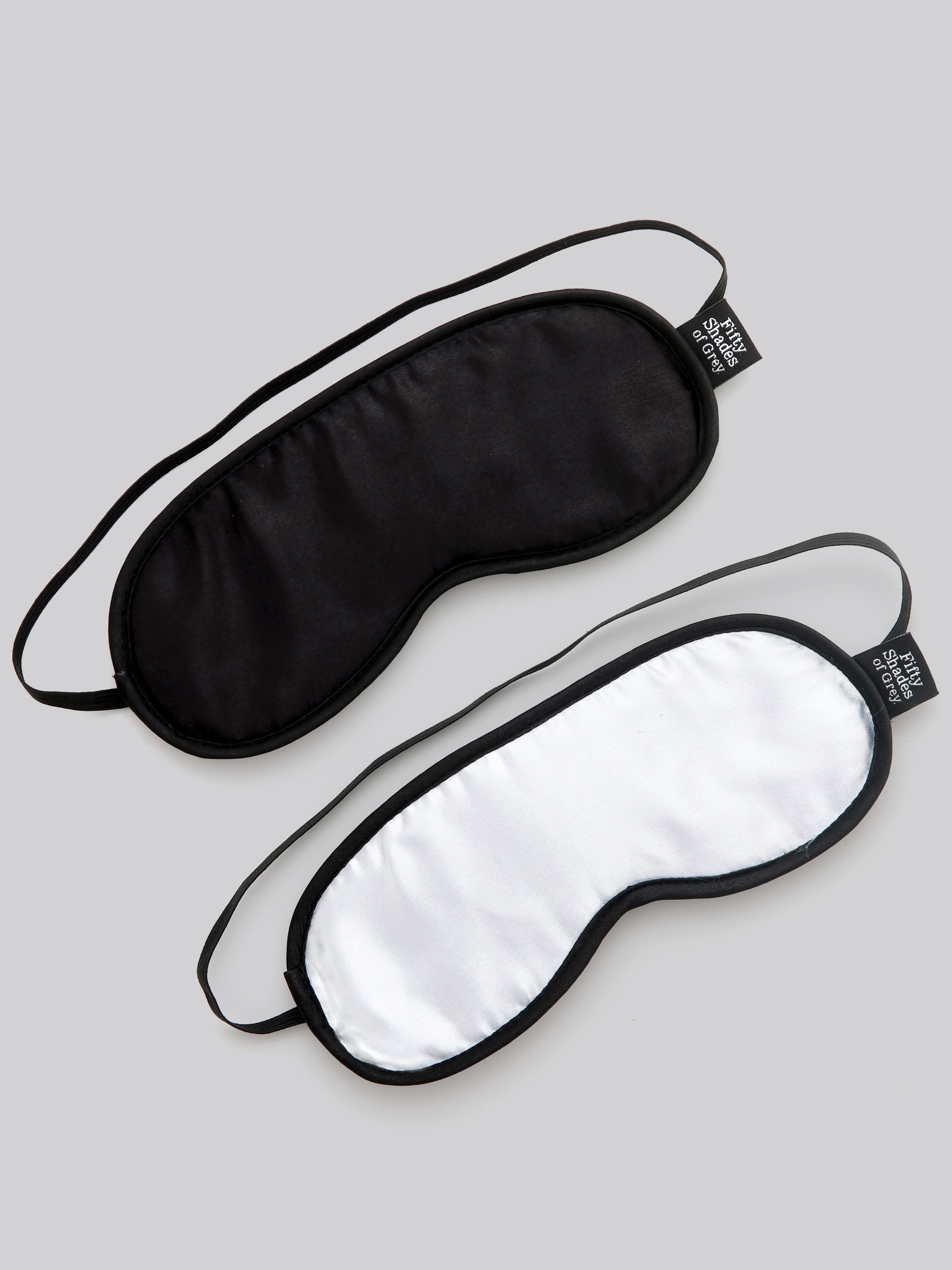 Fifty Shades of Grey No Peeking Soft Twin Blindfold Set, Silver, hi-res